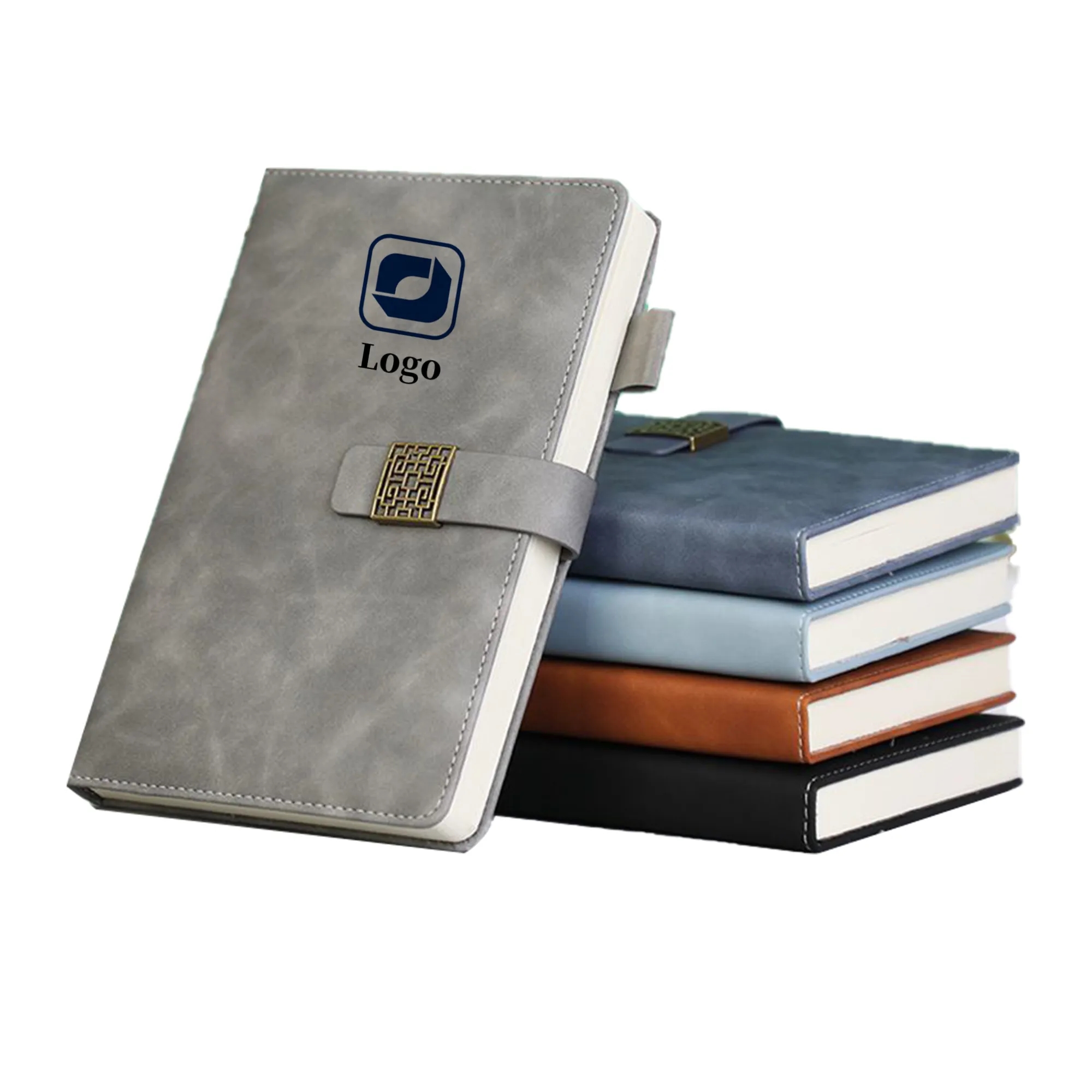A5 Vintage Leather Metal Button Notebook 1