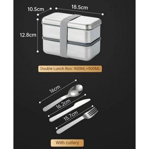 Stainless steel two layer bento box SUS304 Lunch Containers 2