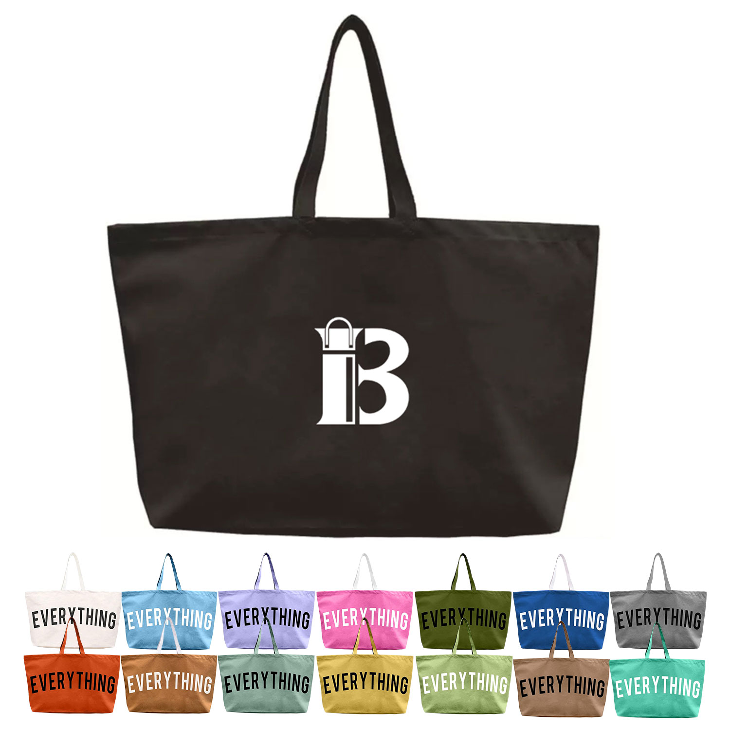 Large Capacity Portable Canvas Tote Bag, custom tote bag with logo imprint 1