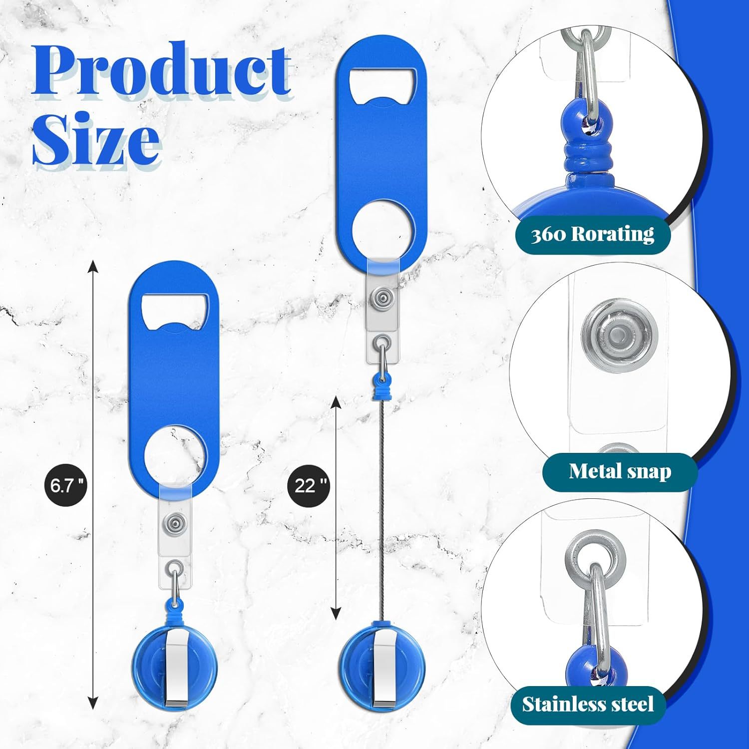 Retractable Flat Bottle Opener With Belt Clip 6