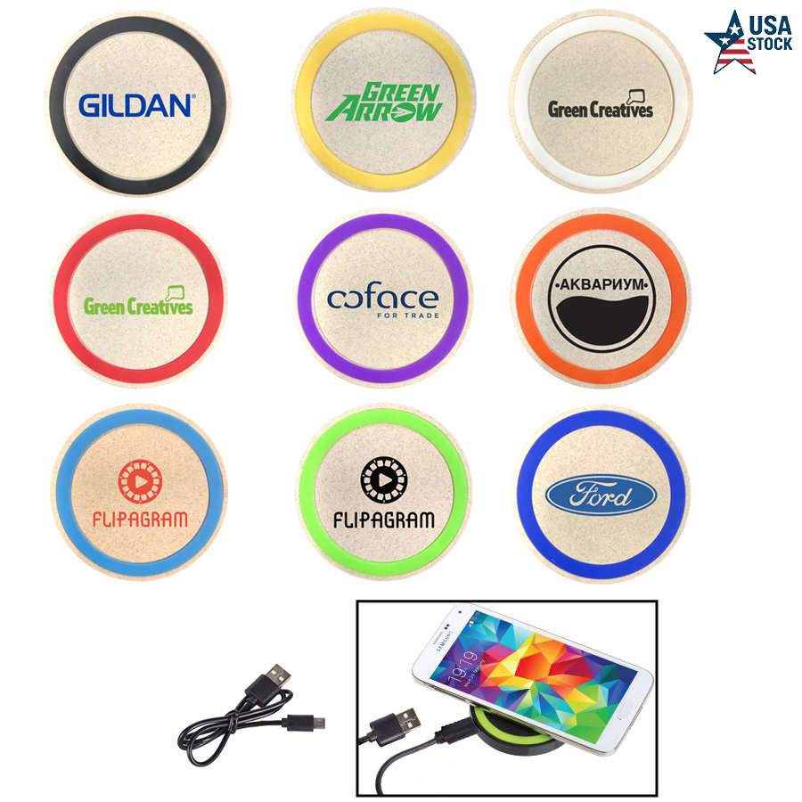 10W Eco Friendly Wireless Charging Pad For Mobile Devices Made of Wheat Straw Material 4