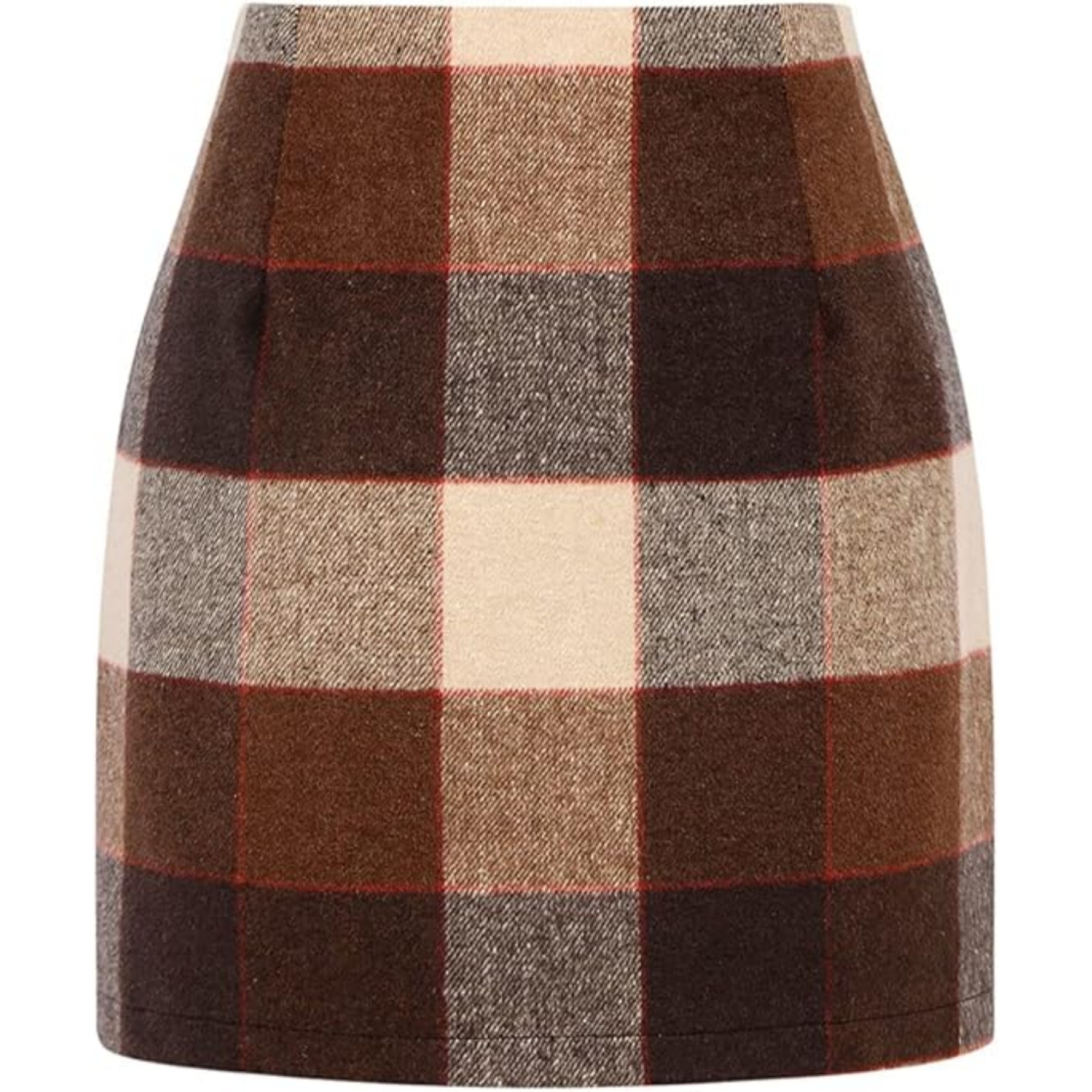 Womens Wool Plaid Mini Skirt 3