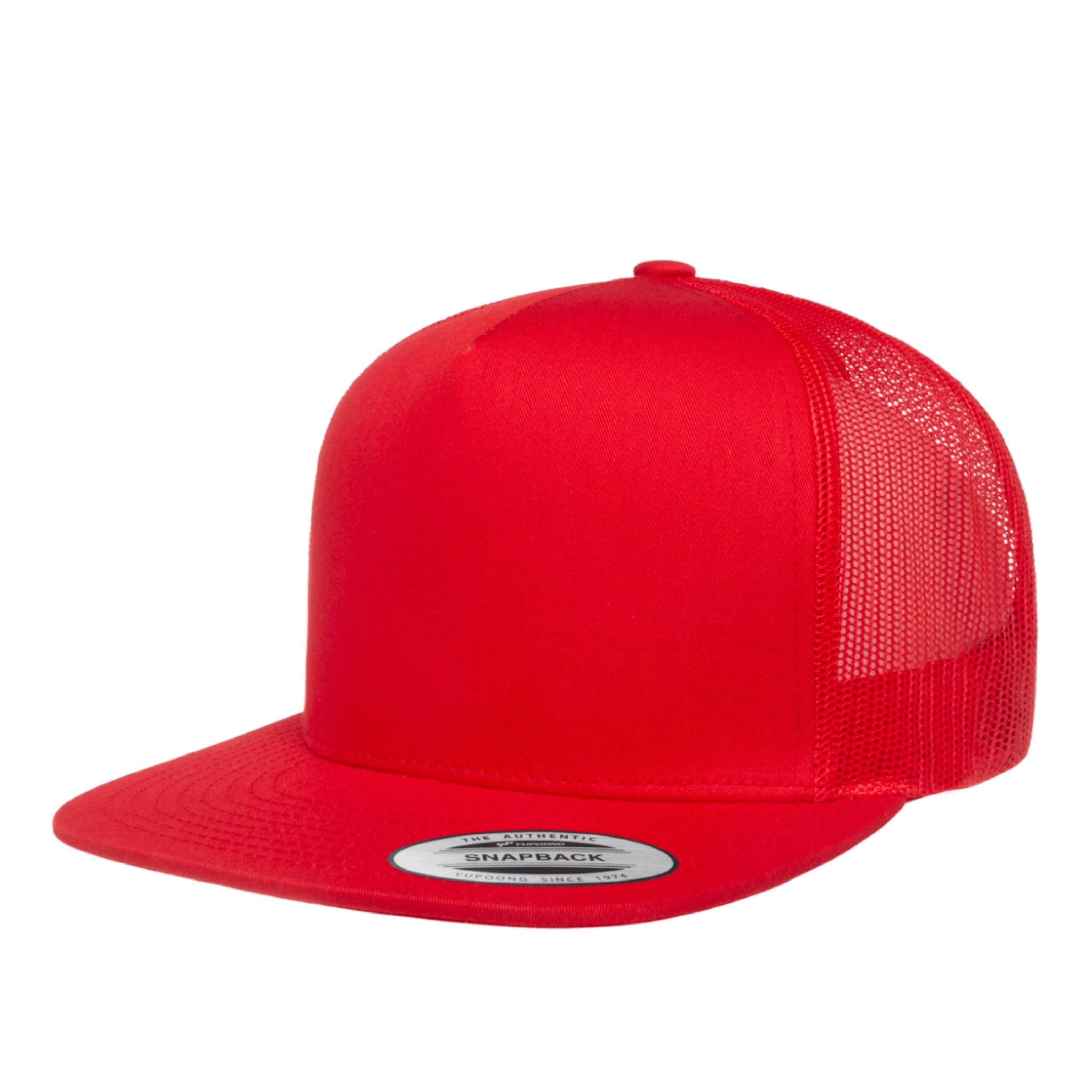 Yupoong 6006 YP Classics Five-Panel Classic Trucker Hat with Leatherette Patches or Embroidery 49