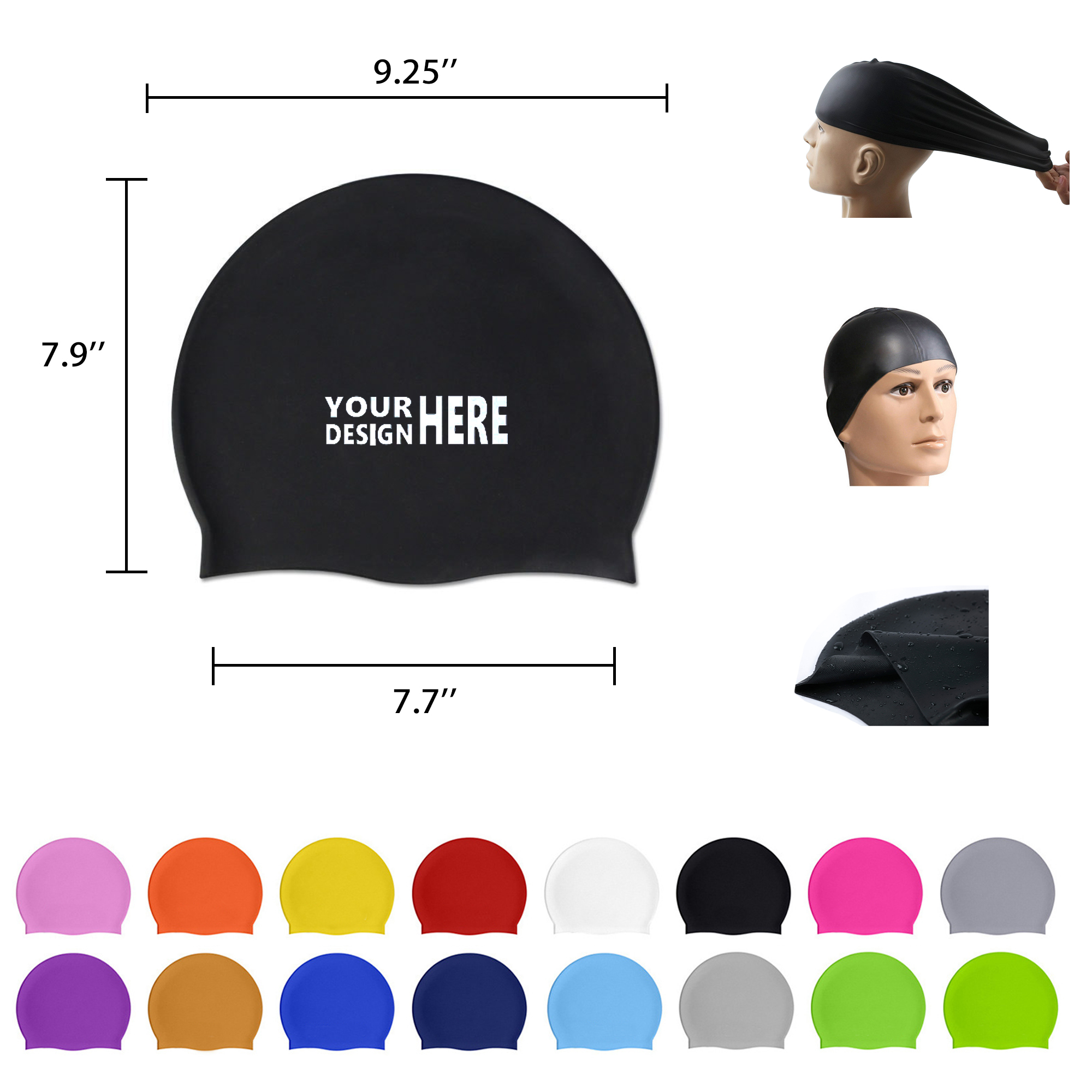 High Elasticity Silicone Swim Cap MOQ100 4