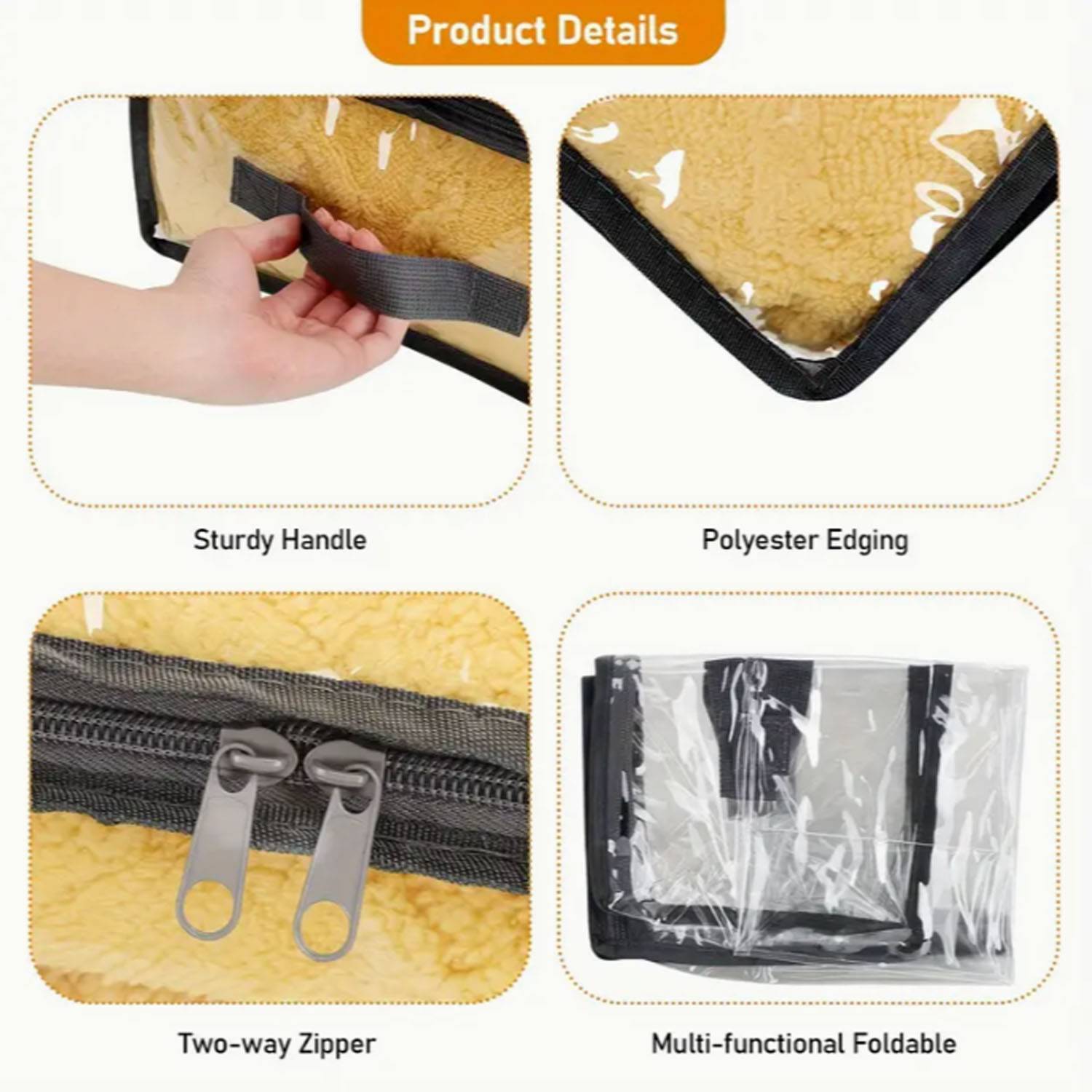 5pcs PVC Fabric Clear Storage Boxes 2