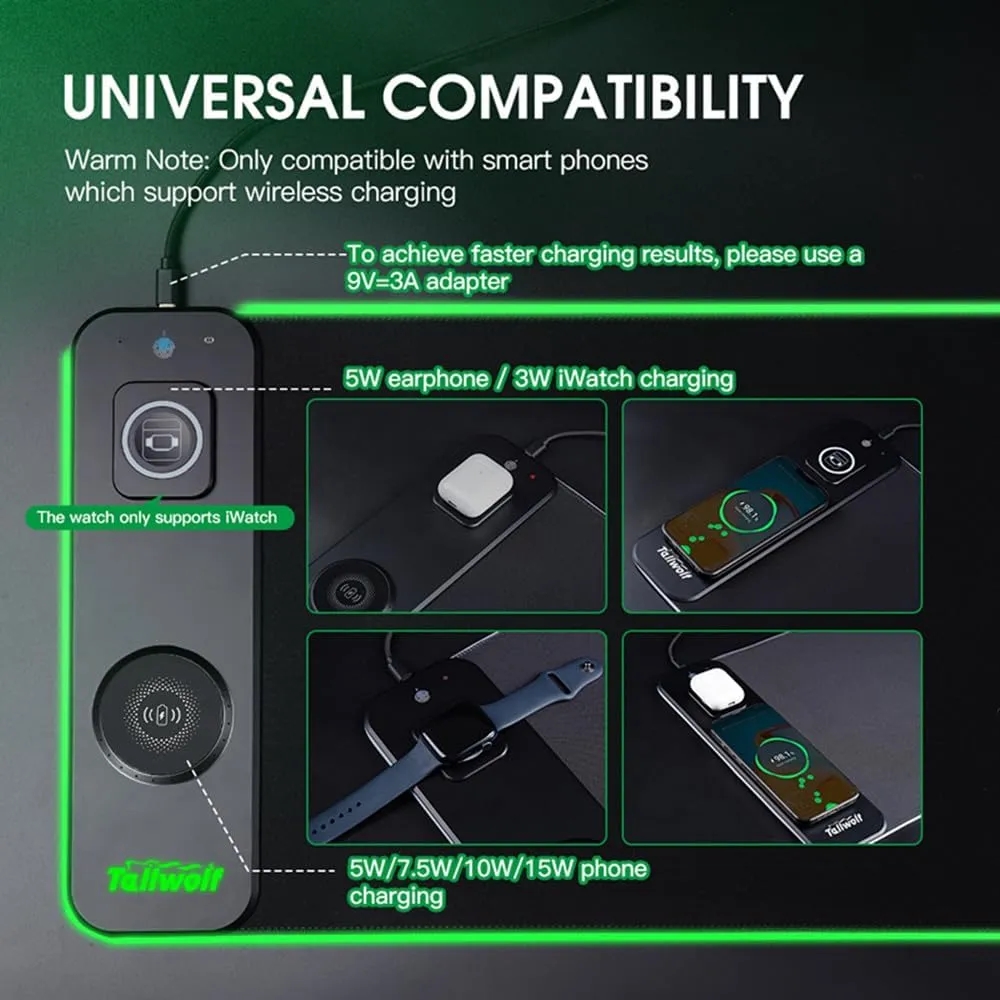 Magnetic Luminescent Wireless Charging Mouse Pad 9