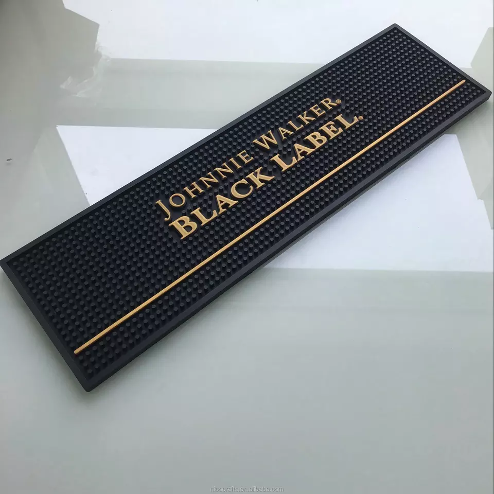 Custom Logo Rubber Bar Mat 3.5''x20'' 2