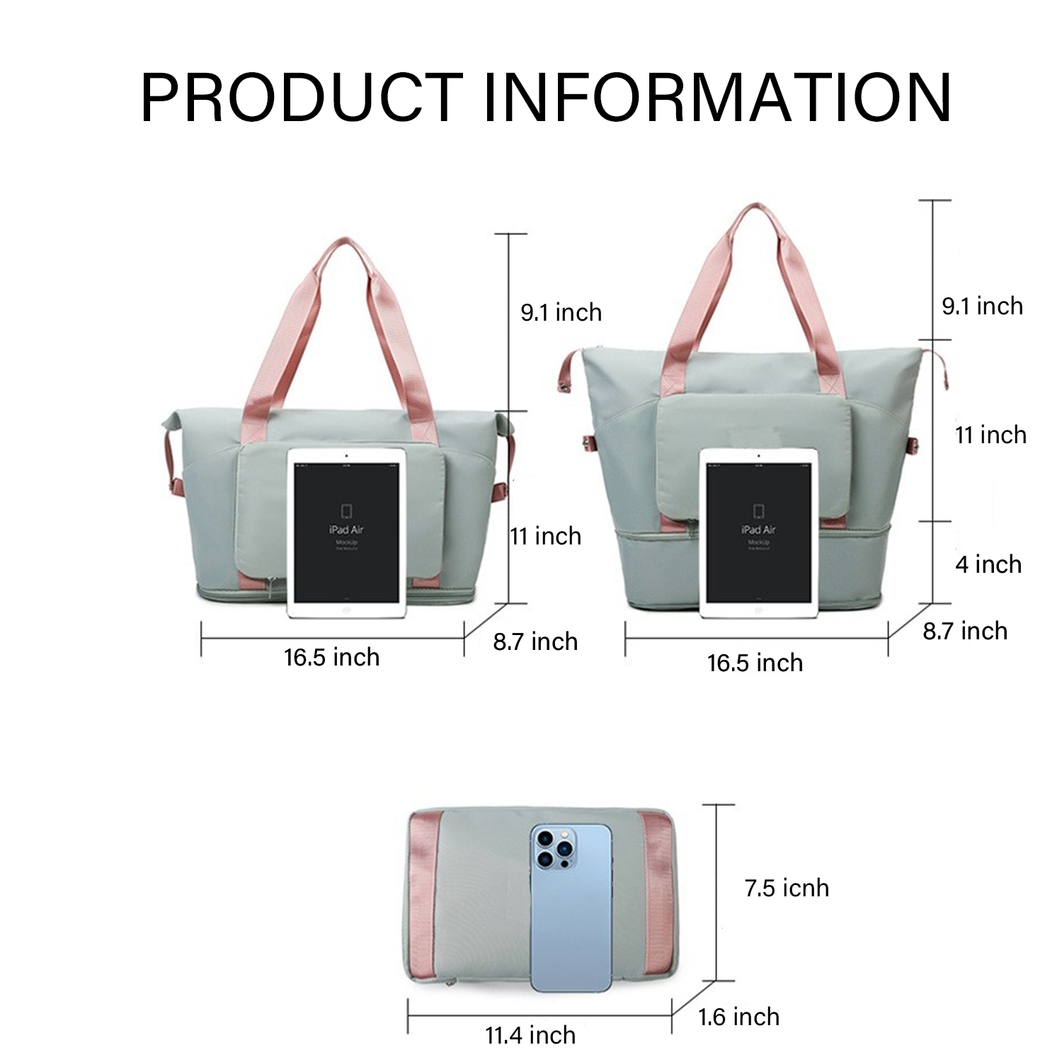Foldable And Expandable Travel Duffel Bag for Women 15