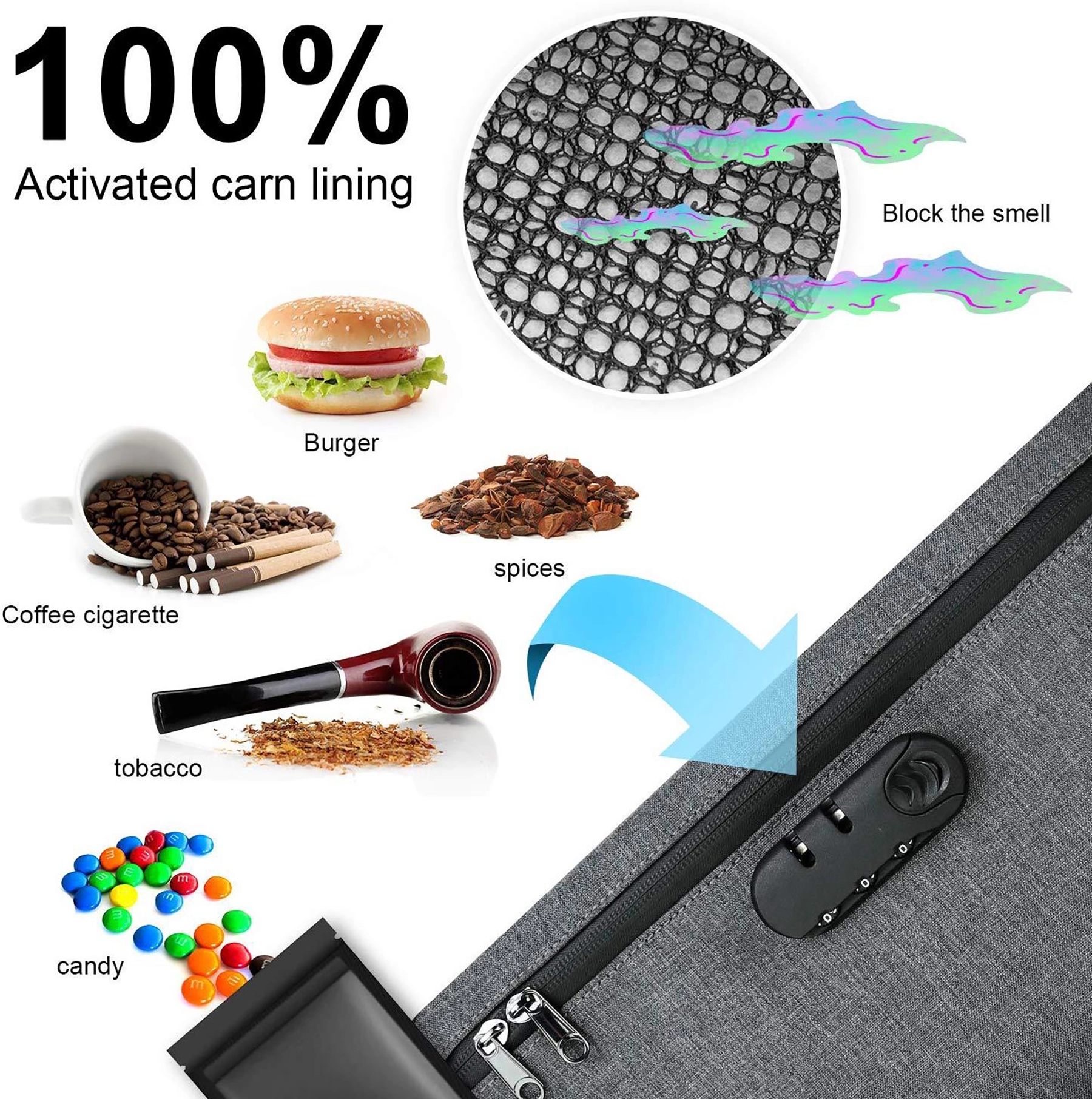 Pouch Zipper Smell Proof Tobacco Bag 6