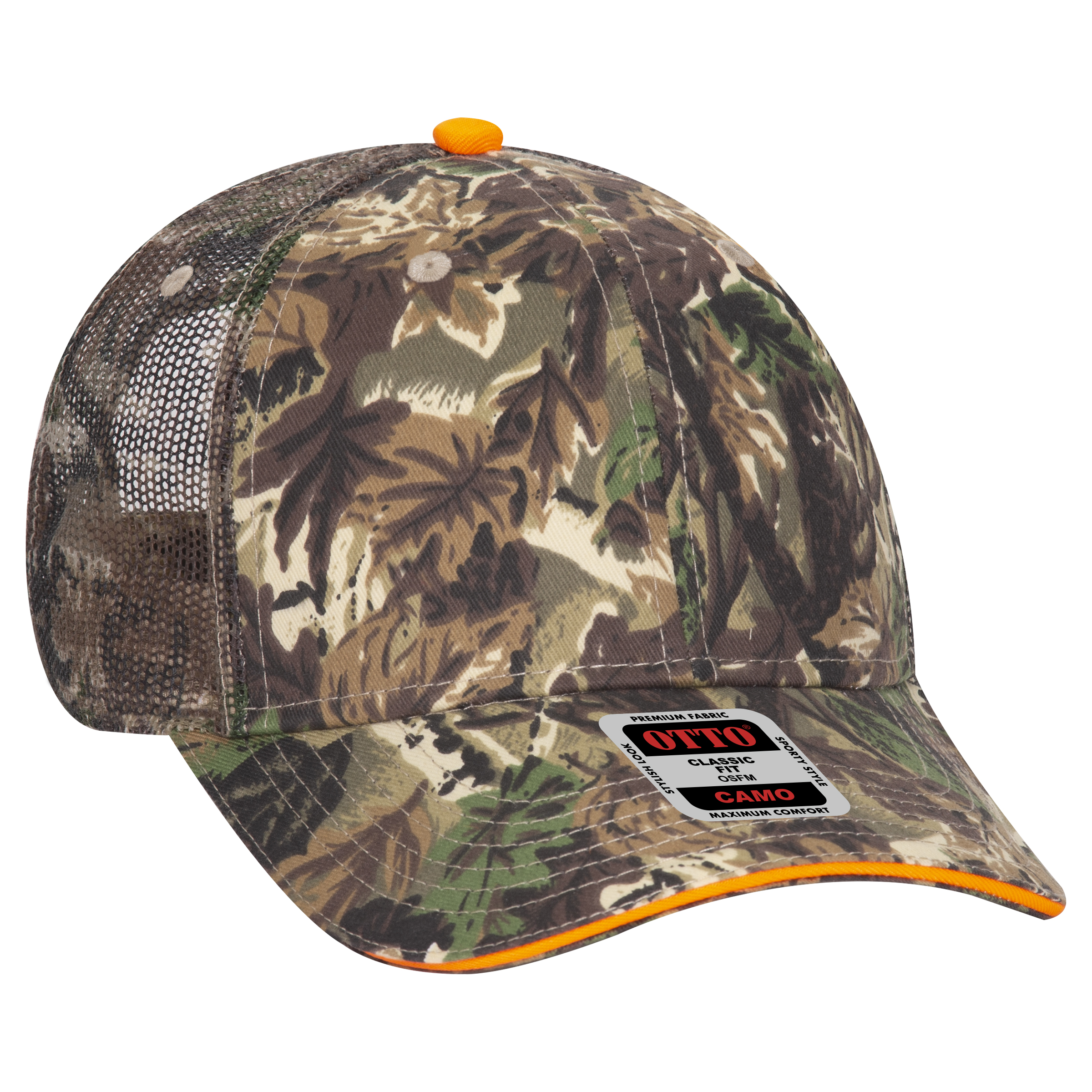 OTTO CAP® Camouflage 6 Panel Low Profile Mesh Back Trucker Hat 7