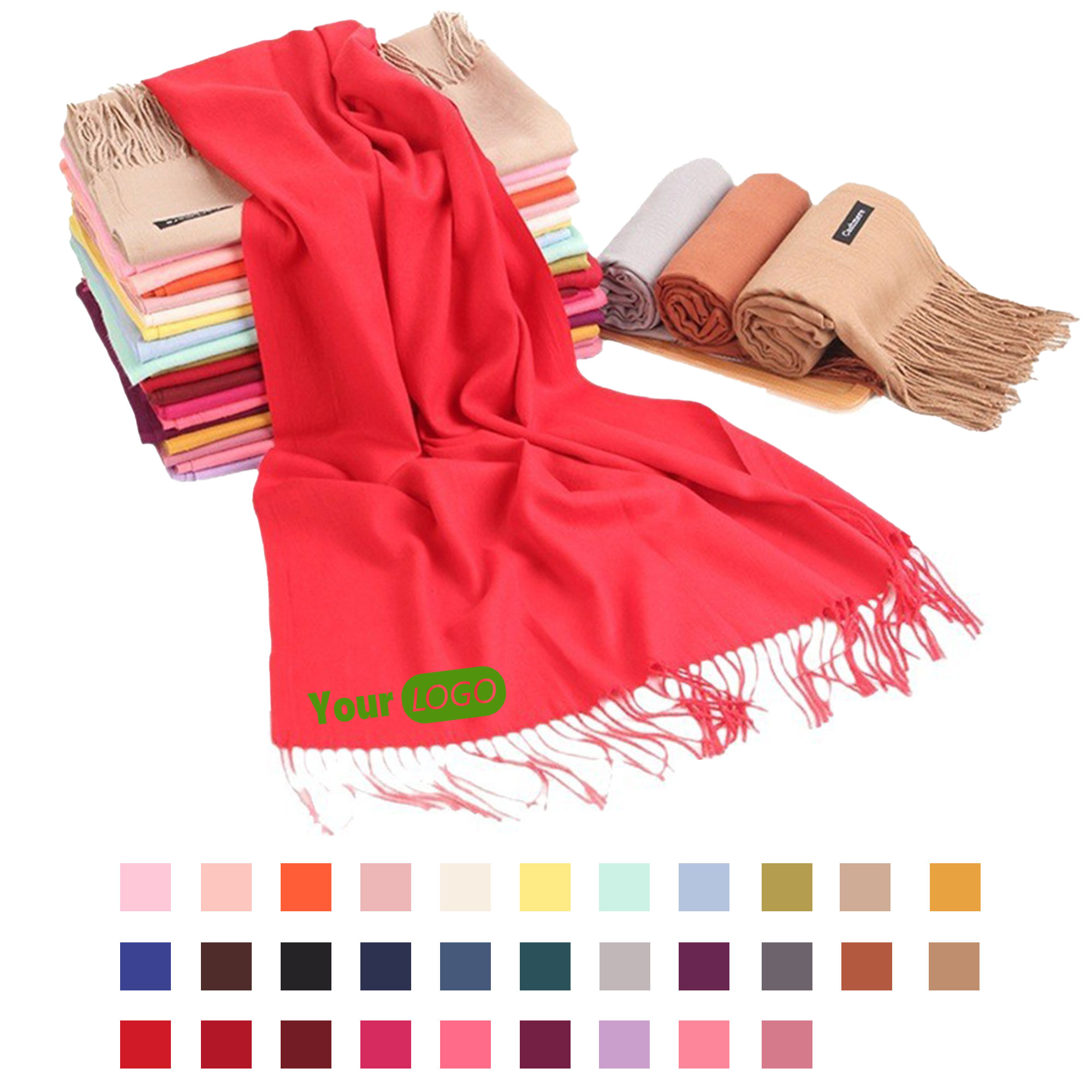 Winter Solid Color Lady Shawls Scarves Wraps 2