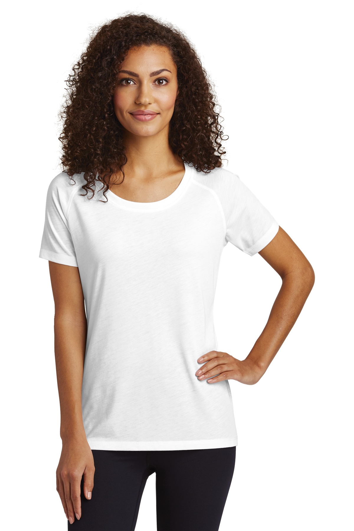 Sport-Tek Women's PosiCharge Tri-Blend Wicking Scoop Neck Raglan Tee. LST400 106