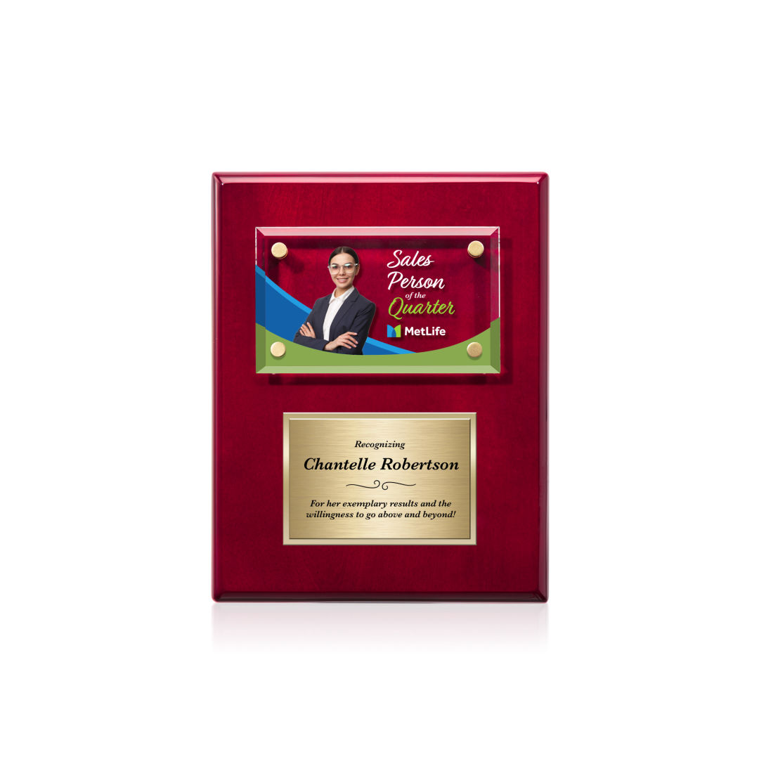 Gossamer VividPrint™ Plaque - Rosewood/Gold 2