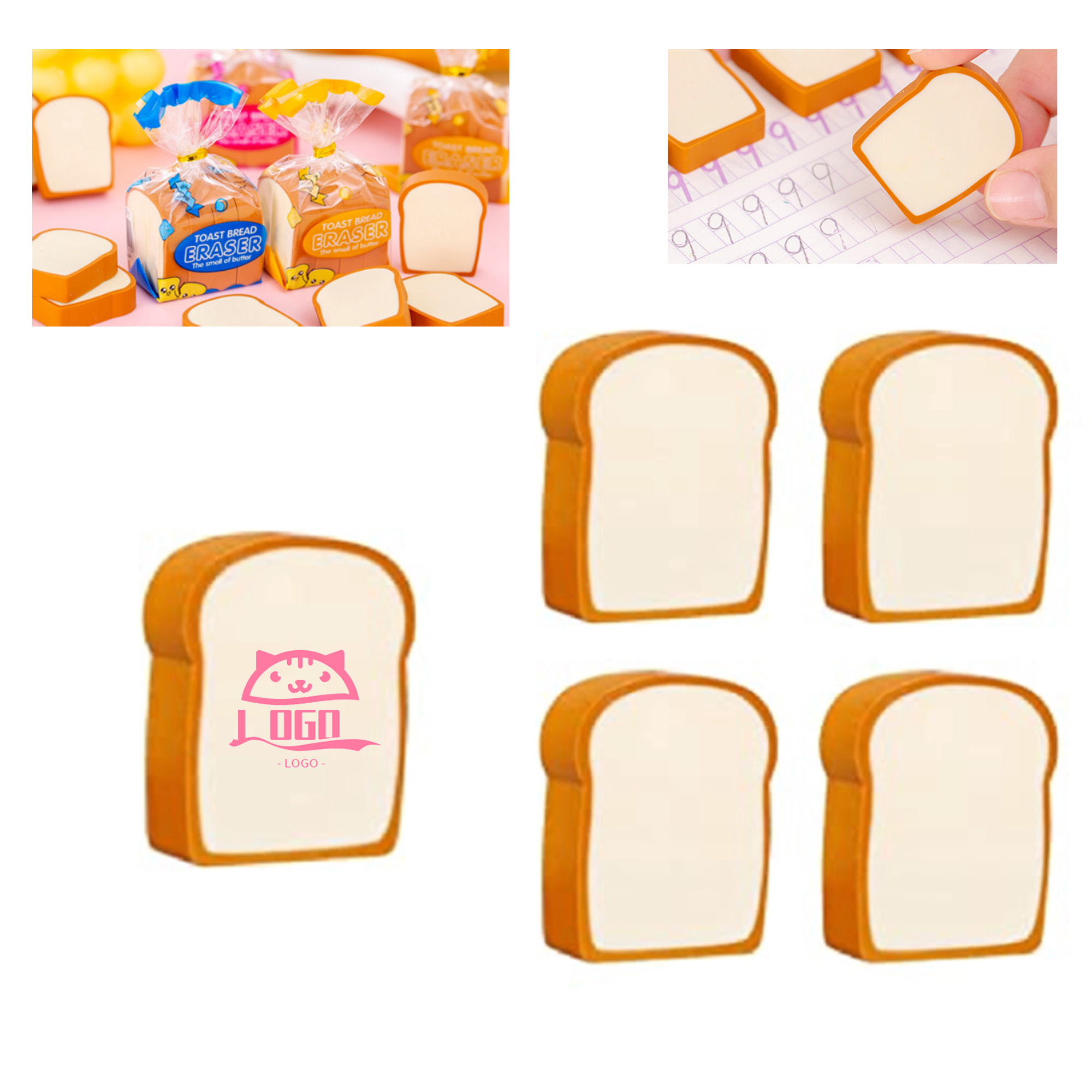Cute Toast Shape Eraser MOQ 50PCS 1