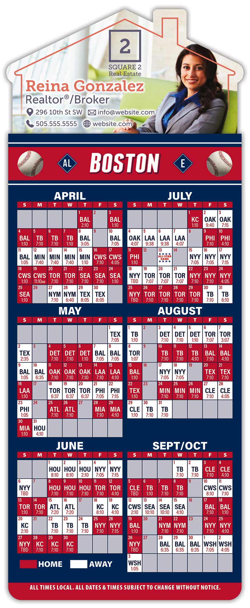 Magna-Card House Shape Magnet - Baseball Schedules (3.5 x 9) 1