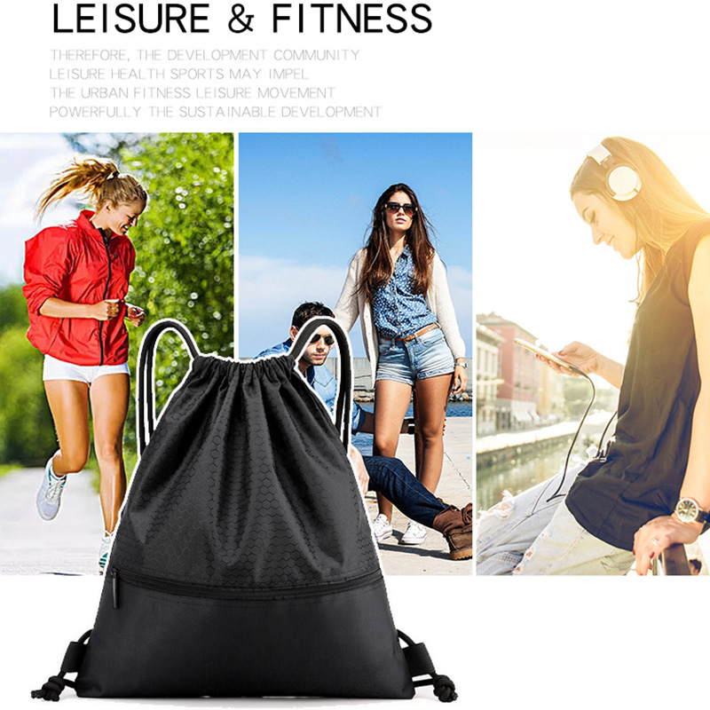 High Quality Football Material Drawstring Backpack Bag 11
