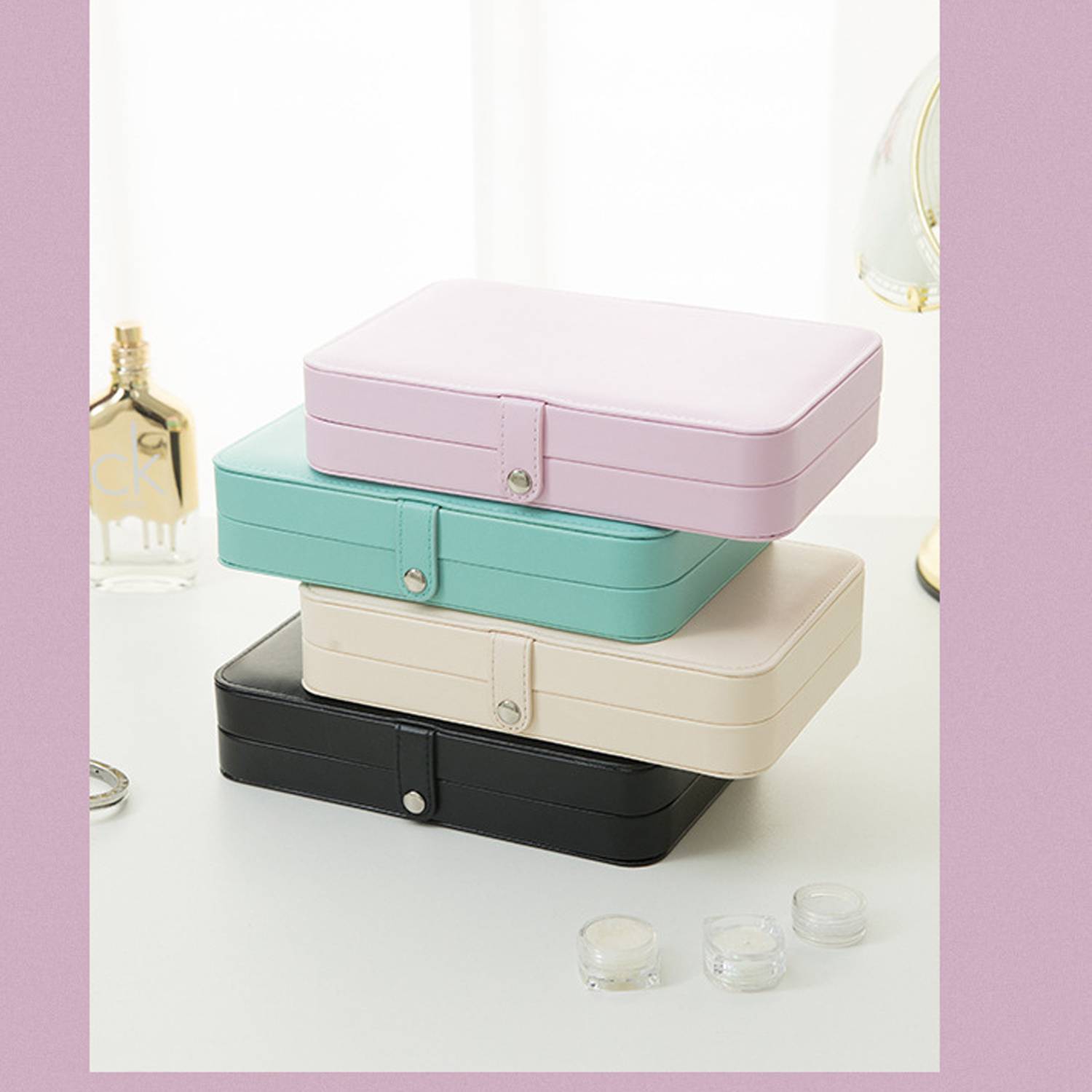 Vintage Single-Layer High-End Leather Jewelry Storage Box 2