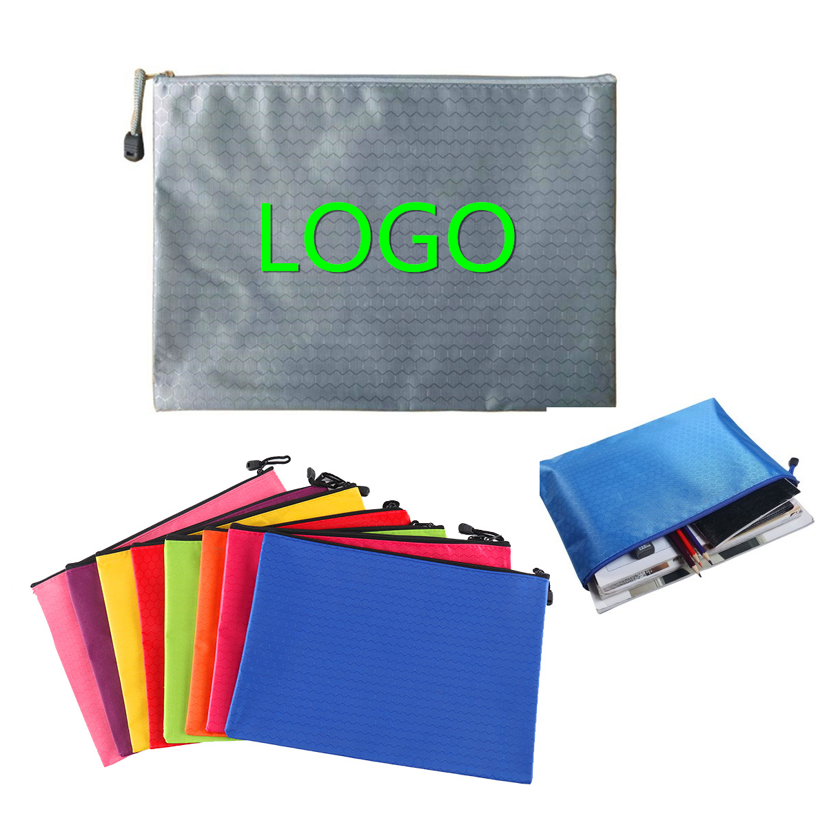 A5 Oxford Cloth Document Bag with Zipper/Pencil Pouch 1