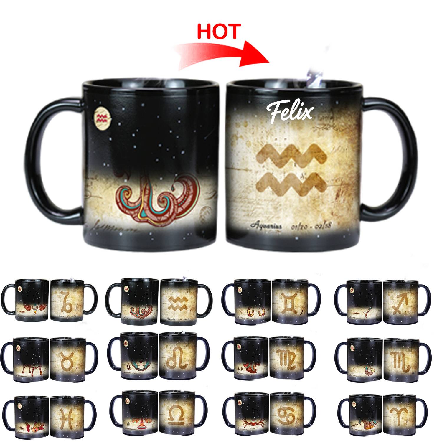 11oz Color-Changing Ceramic Zodiac Mug for Astrology Lovers