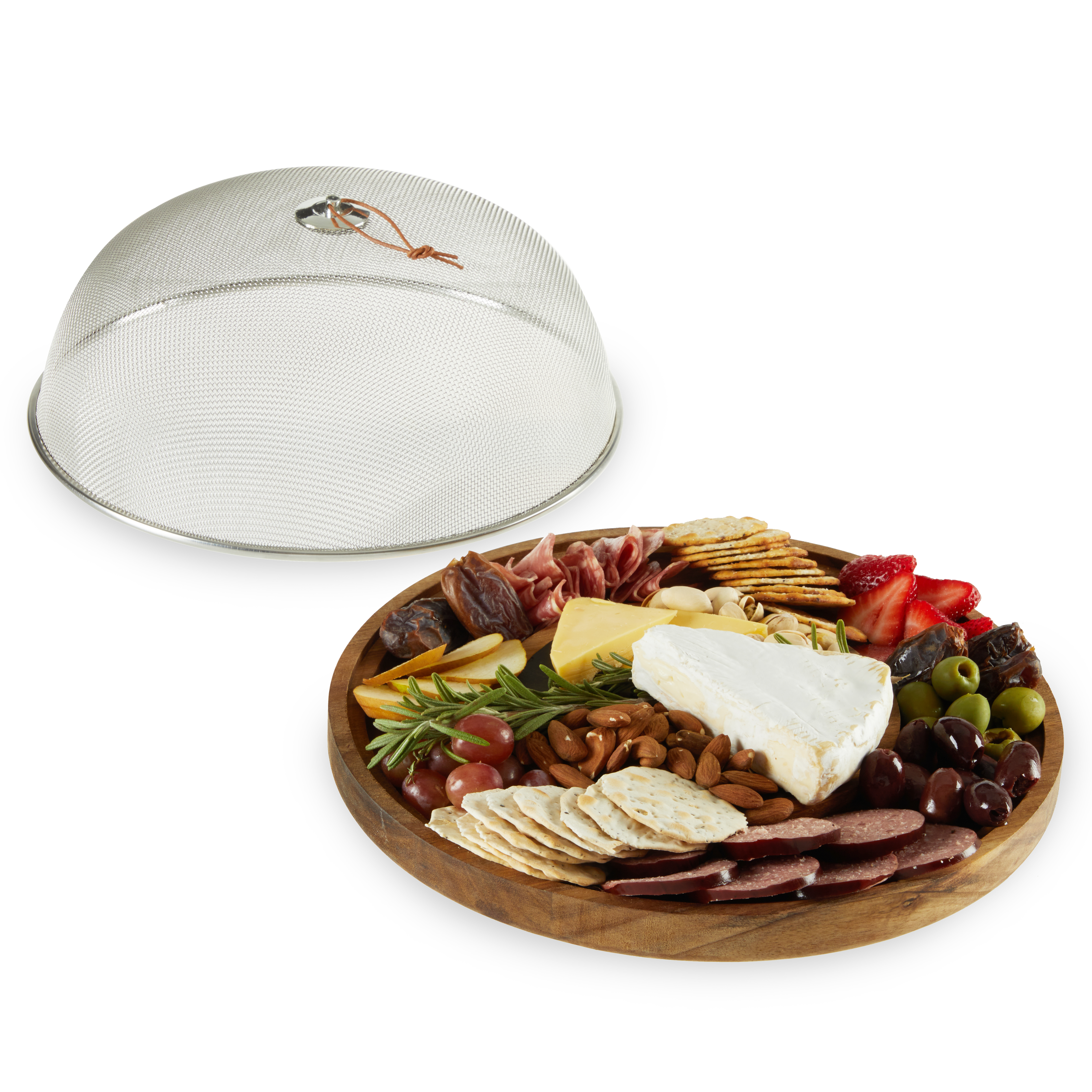 Twine Living® Modern Manor Slate & Acacia Cheese Board Dome 3