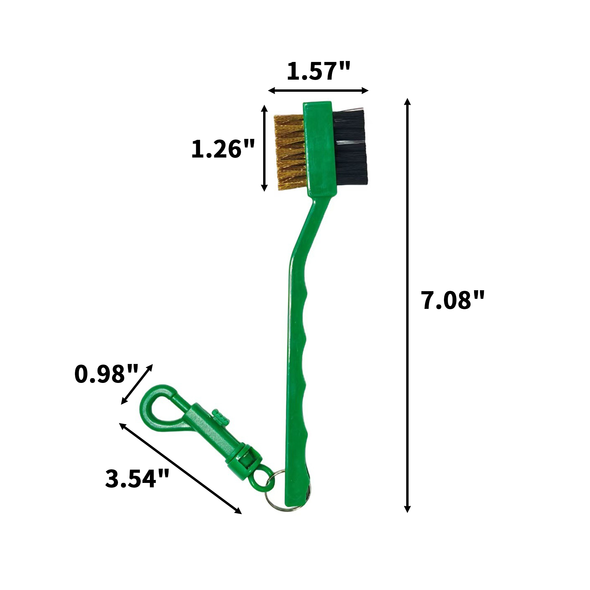 Golf Ball Cleaning Brush With Carabiner Clip 7.87" 3