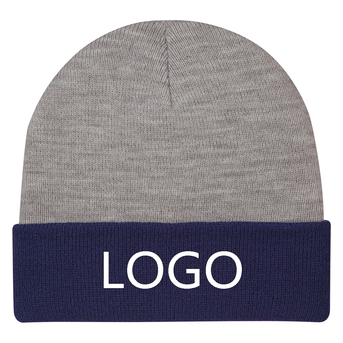 Two-Tone Knit Beanie With Cuff 3