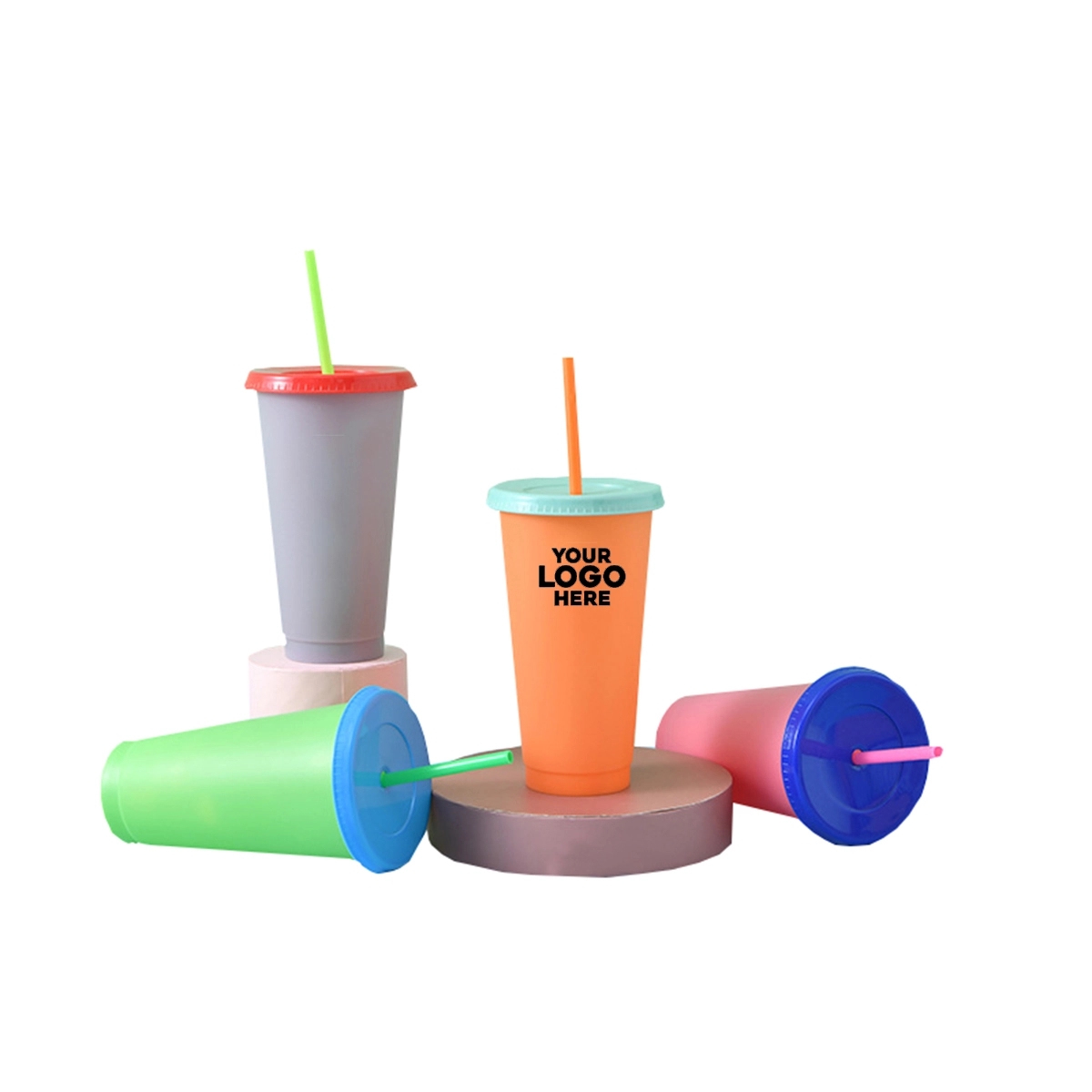 24 oz. Color Changing Cup w/ Lid & Straw 2
