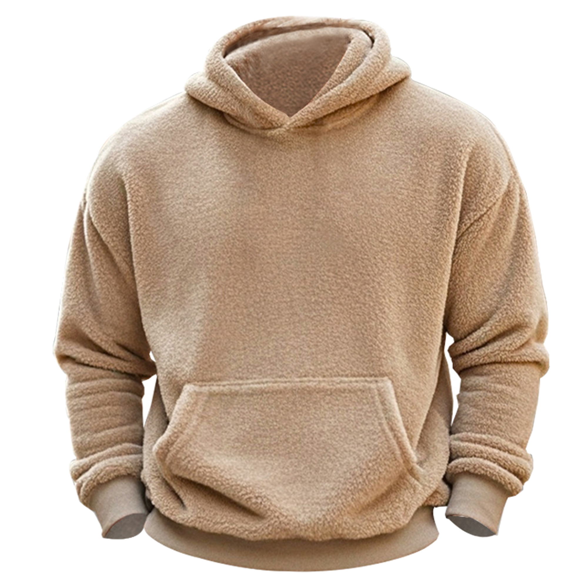 Lamb Wool Lined Winter Pullover, custom hoodie or sweatshirt with logo imprint 3