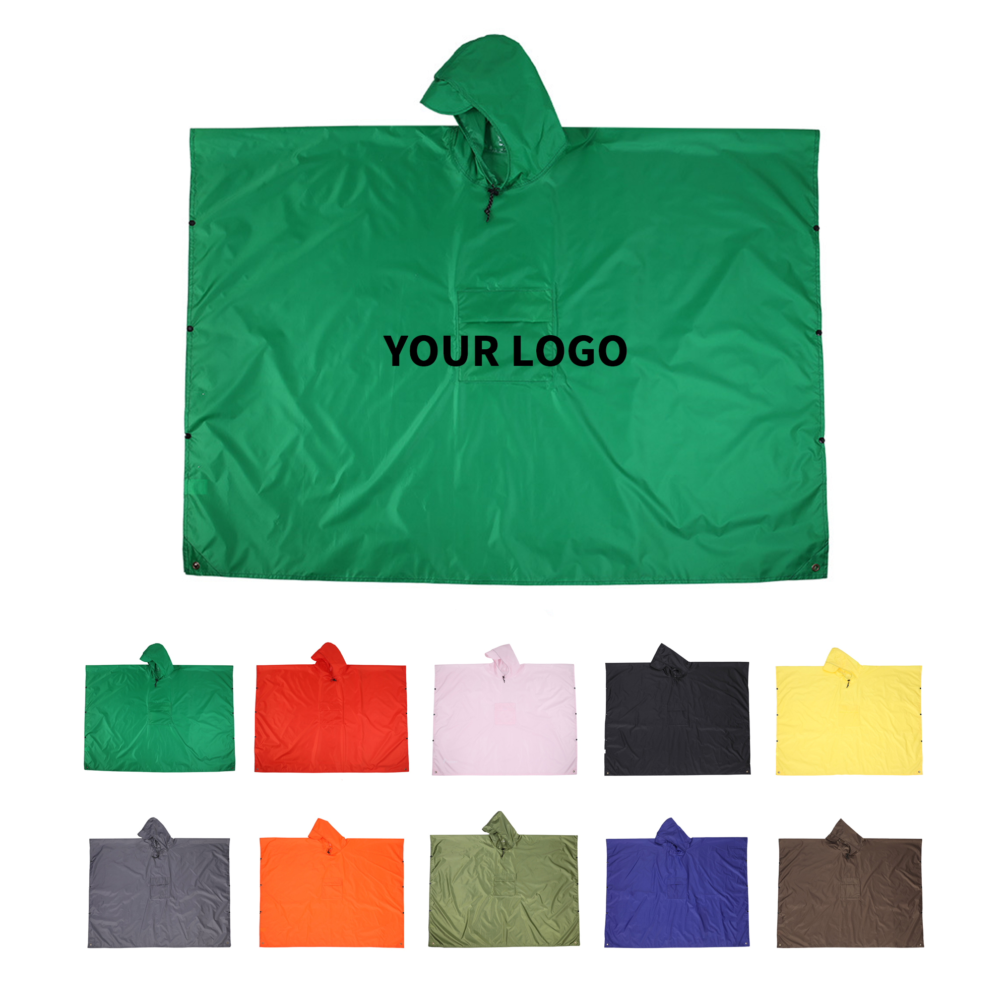 Three In One Polyester Poncho With Pack Cover And Ground Sheet 82.7" x 55.1" 8