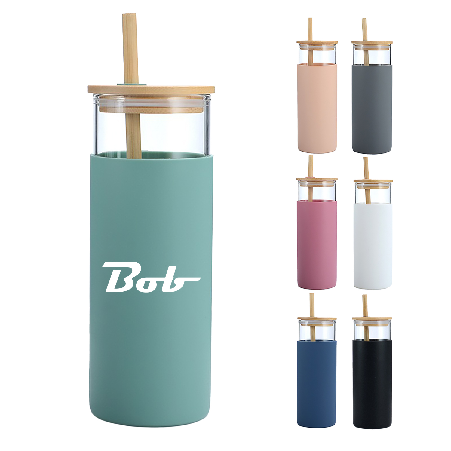 20ounce simple and portable anti-drop glass straw cup 20