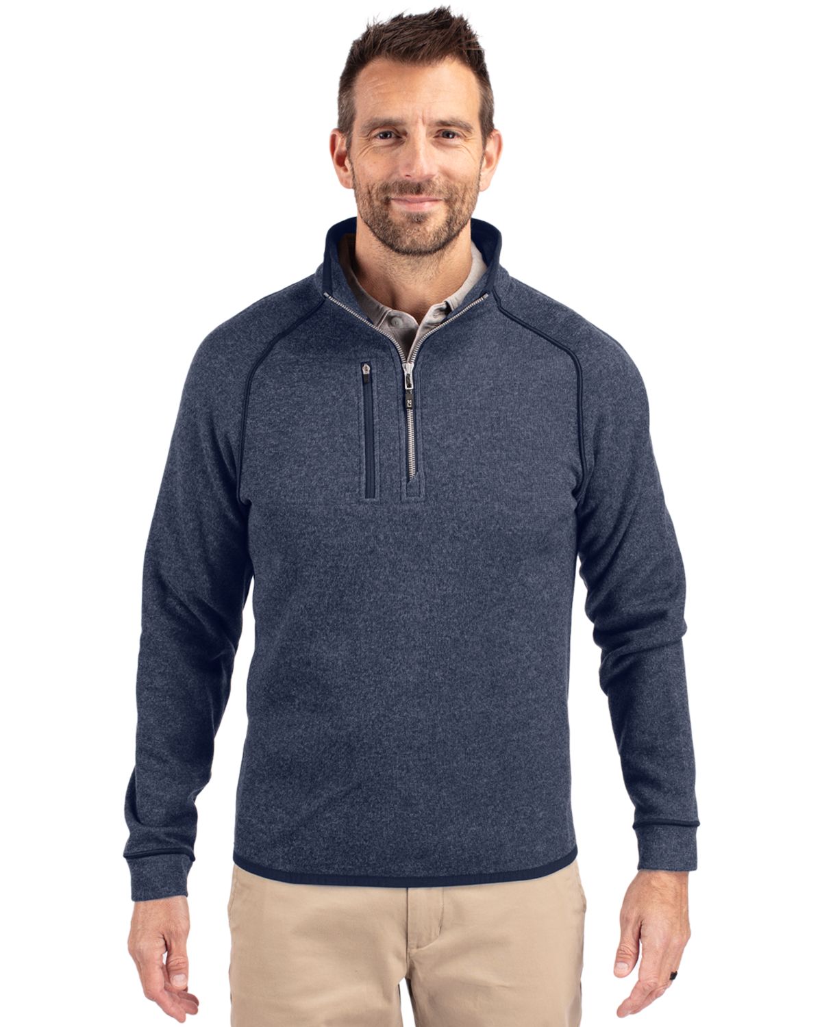 Cutter & Buck Mainsail Sweater-Knit Mens Half Zip Jacket 50