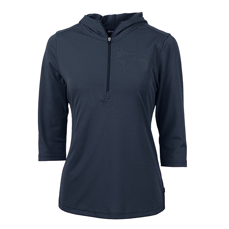 Cutter & Buck Virtue Eco Pique Recycled Half Zip Pullover Ladies Hoodie, custom hoodie or sweatshirt with logo imprint 2