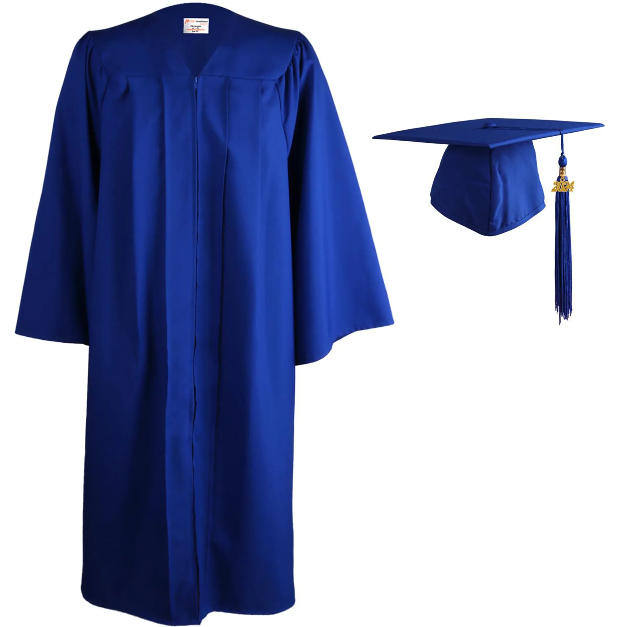 Polyester Matte Graduation Hat And Dress Paired With Tassels 11
