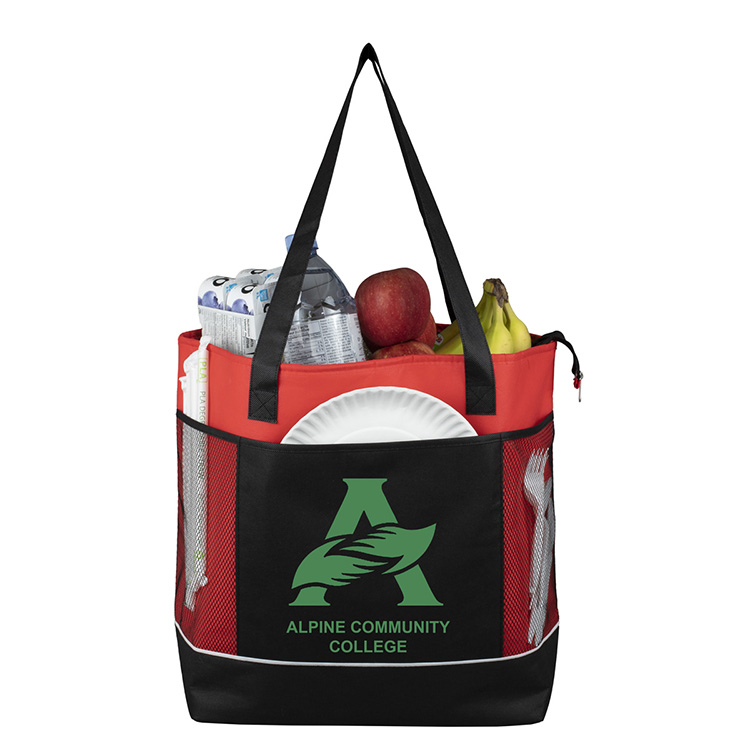 22"W x 16"H x 7 ½"Gusset - "FROST LINE" Super-Sized Insulated Zipper Cooler Tote 27