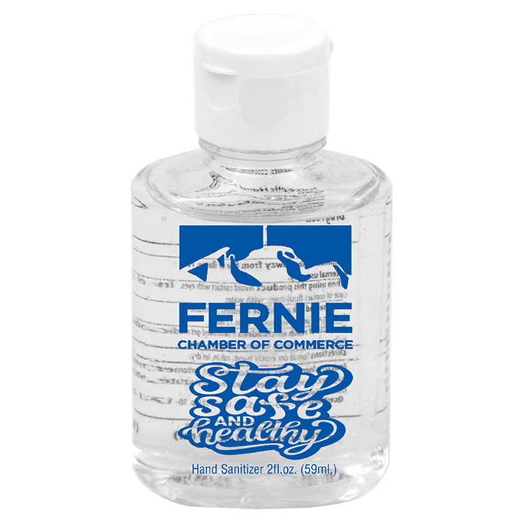 2.0 oz Hand Sanitizer Antibacterial Gel in Flip Top Squeeze Bottle (Spot Color Print)