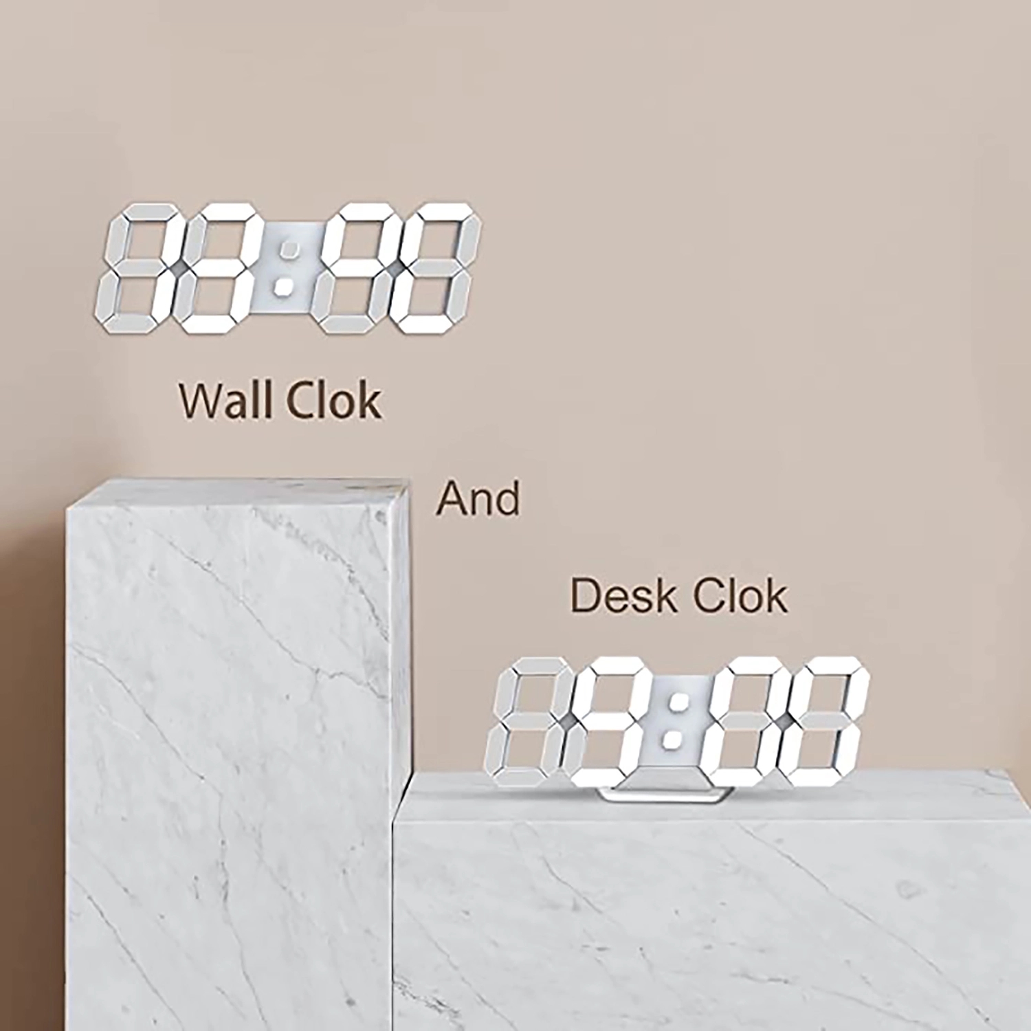 Led Digital Alarm 3D Wall Clock 8