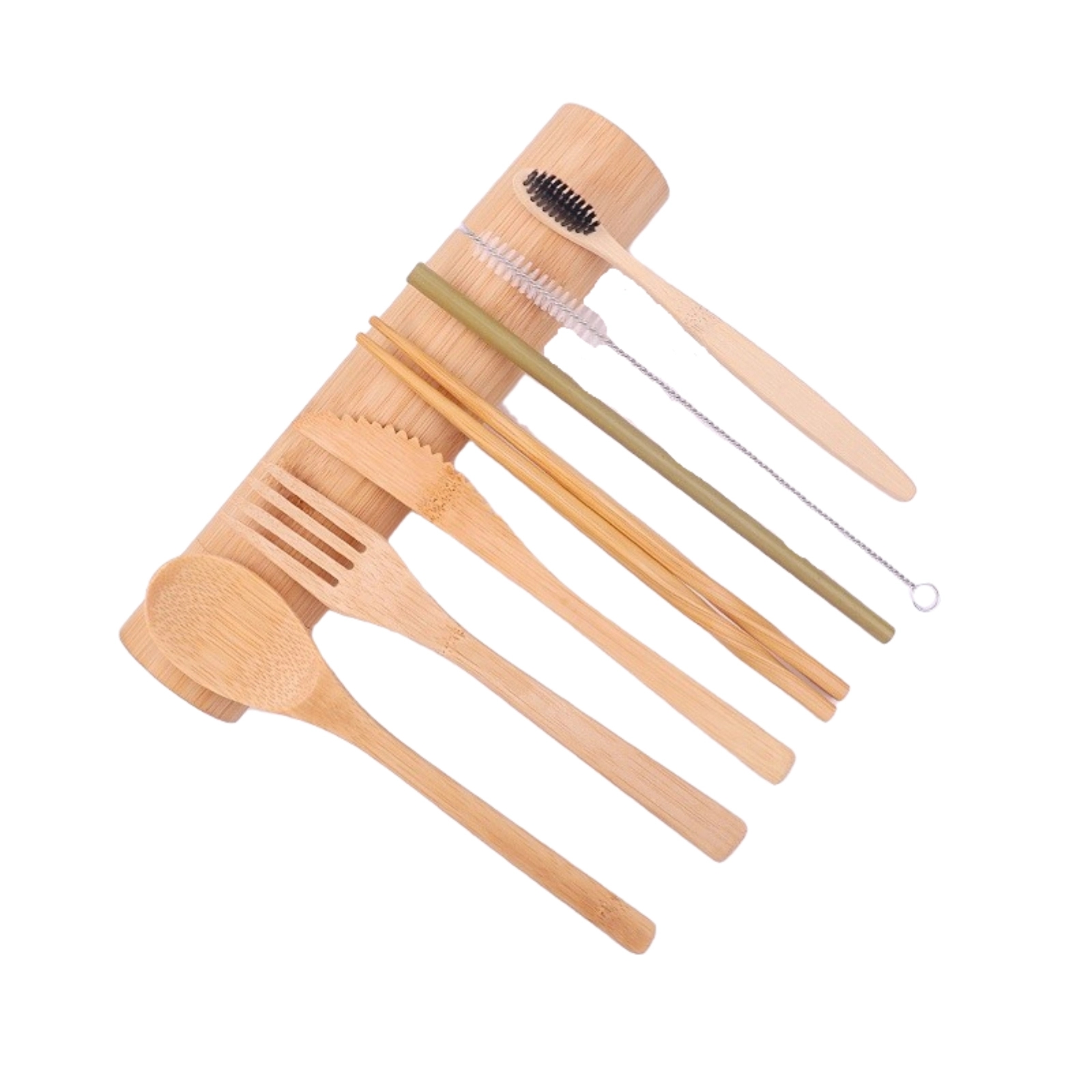 Bucket Convenient Wooden Cutlery Set 5
