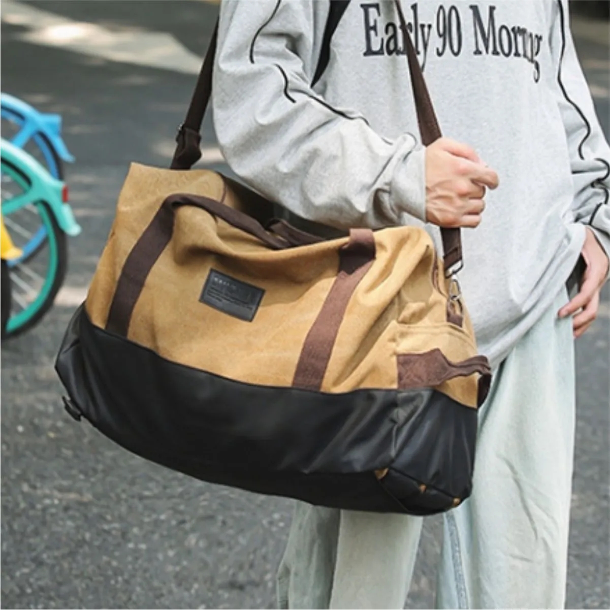 Wear-Resistant Canvas Travel Duffel Bag 6