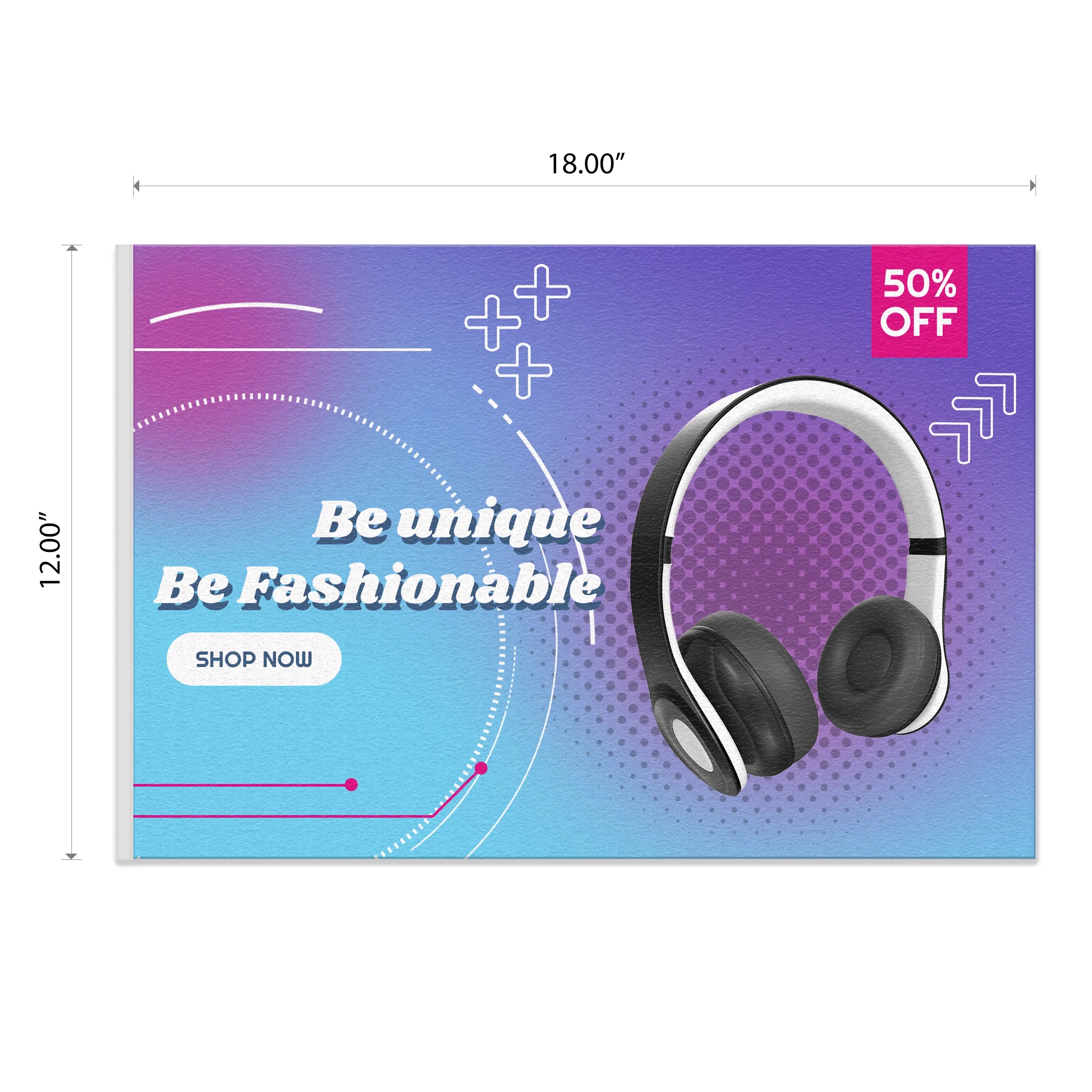 12"x18" Custom Full Color Printed Felt Banner - Solid Back 6