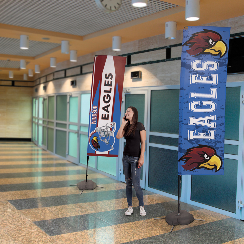 7' Streamline Rectangle Sail Sign Flag Kit (Double-Sided with Scissor Base) 7