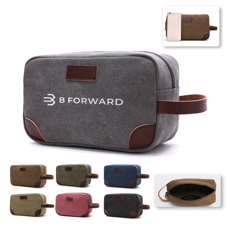 Travel Toiletry Bag for Men Water Resistant Canvas Shaving Bag 2