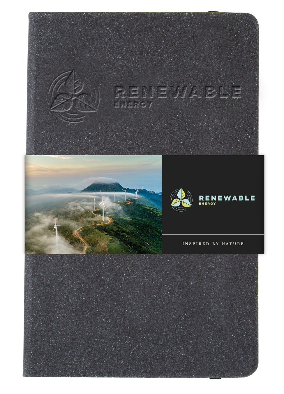 Recycled Leather Journal w/ Graphic Wrap