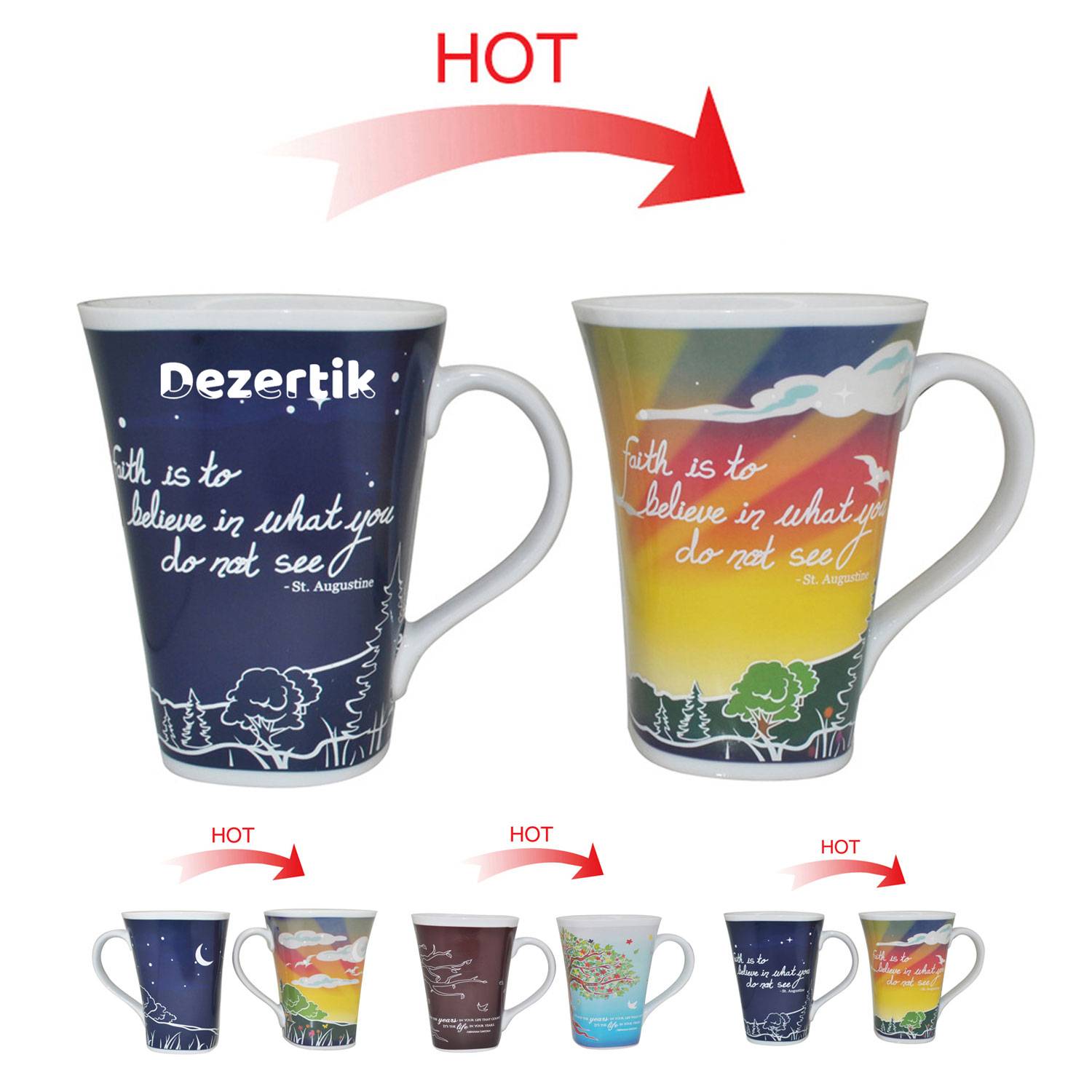 15oz Heat Senstive Color Changing Ceramic Mug