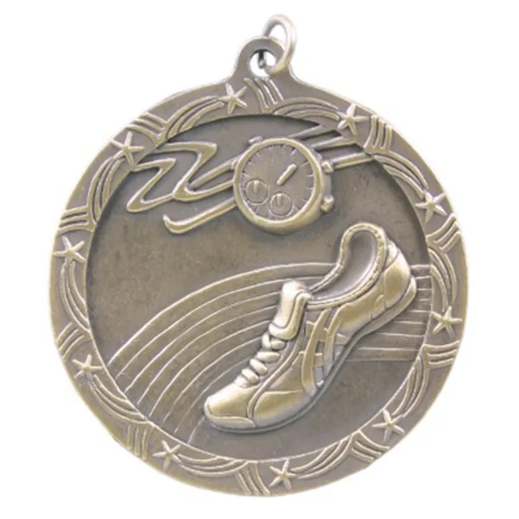 2 1/2" Antique Finish Shooting Star Medal-Track 2