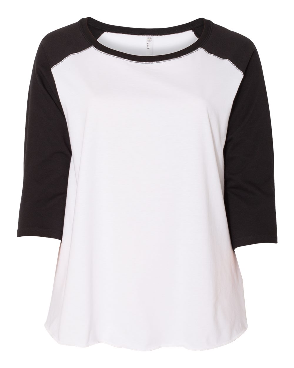 Women's Curvy Collection Baseball Three-Quarter Sleeve Tee - 3830 18