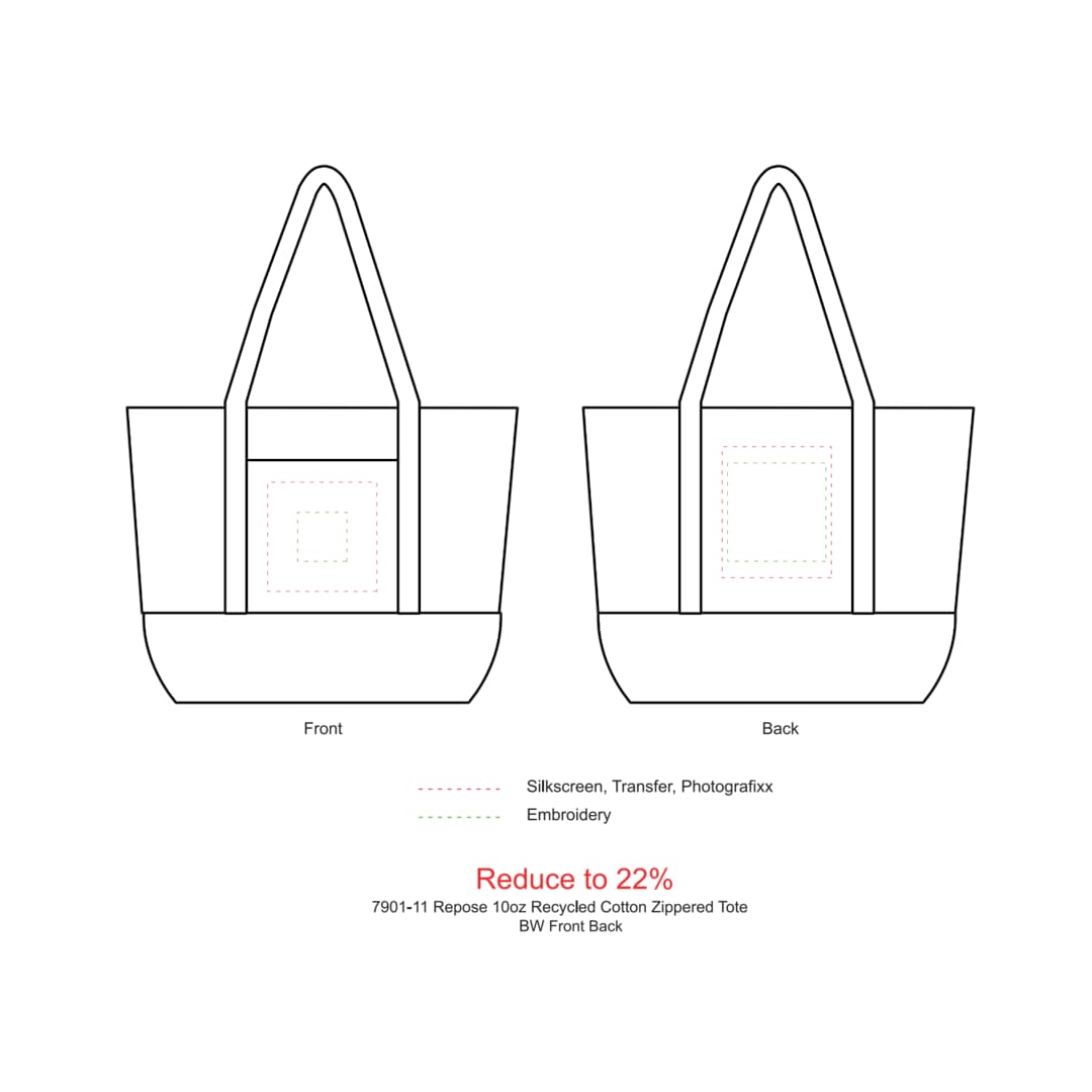 Repose 10oz Recycled Cotton Zippered Tote 99