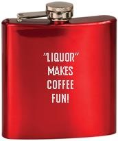 Laser Engraved Gloss Red Stainless Steel Flask 2