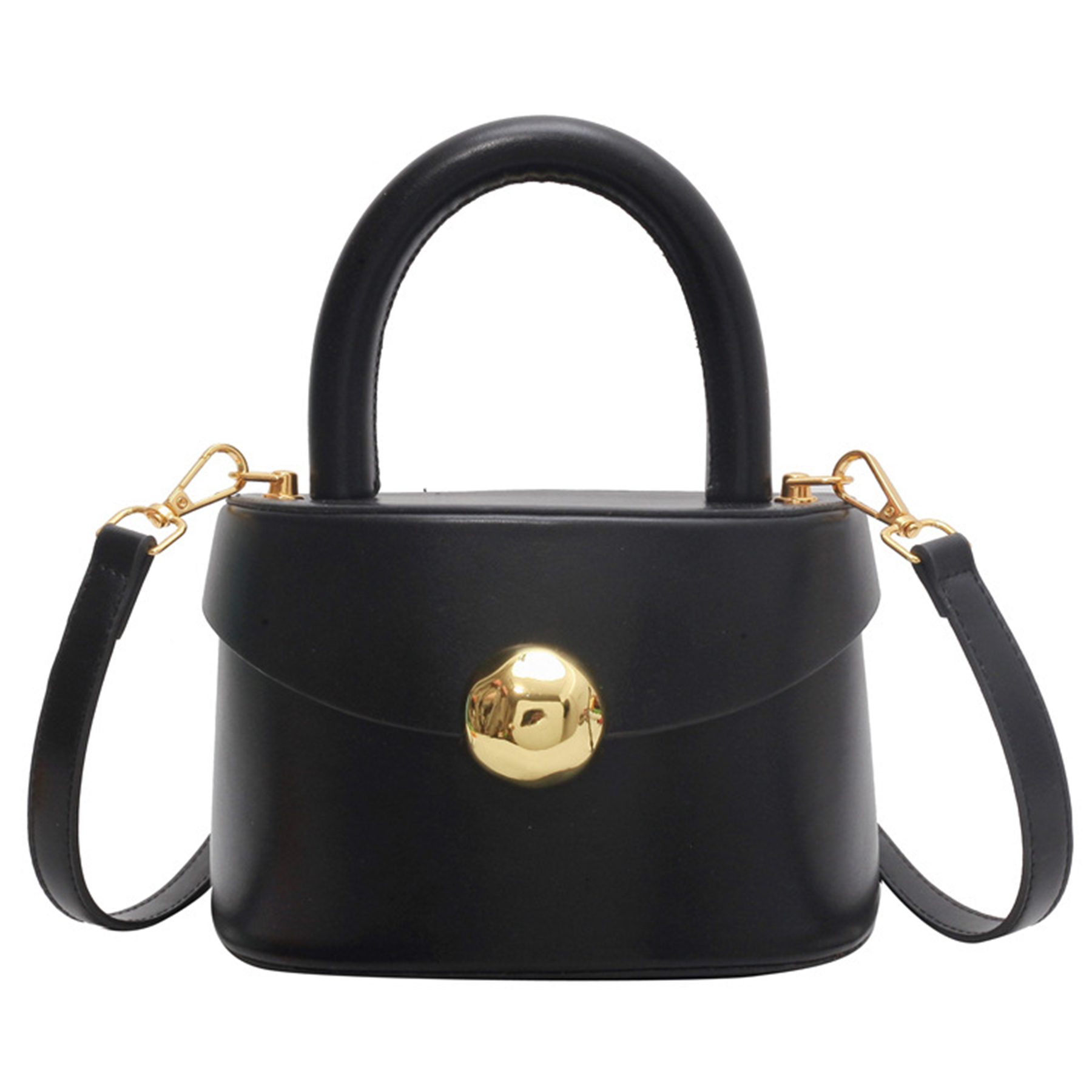 Genuine Leather Semi-round hand-held bag 6