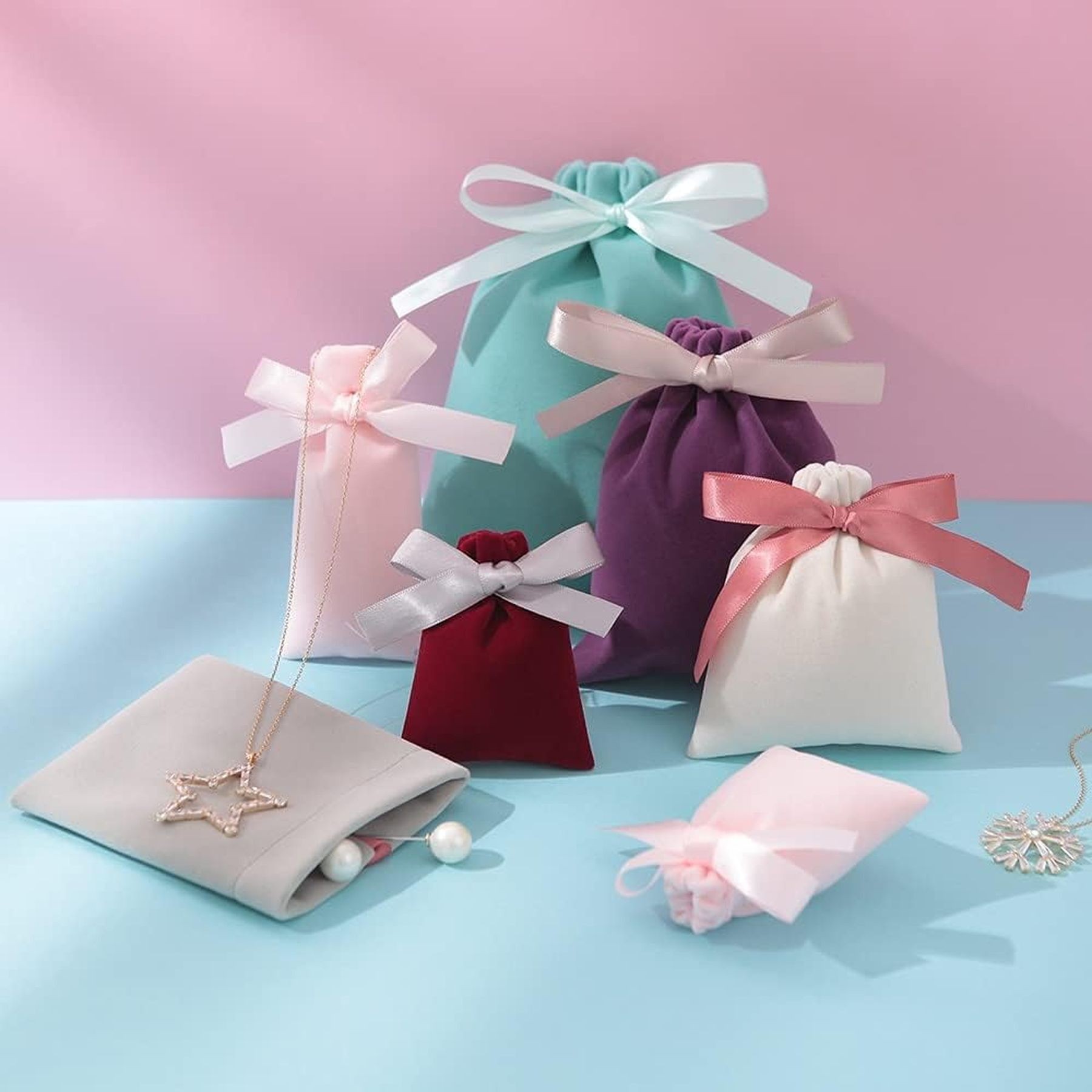 Small Plush Jewelry Bags With Drawstring 9