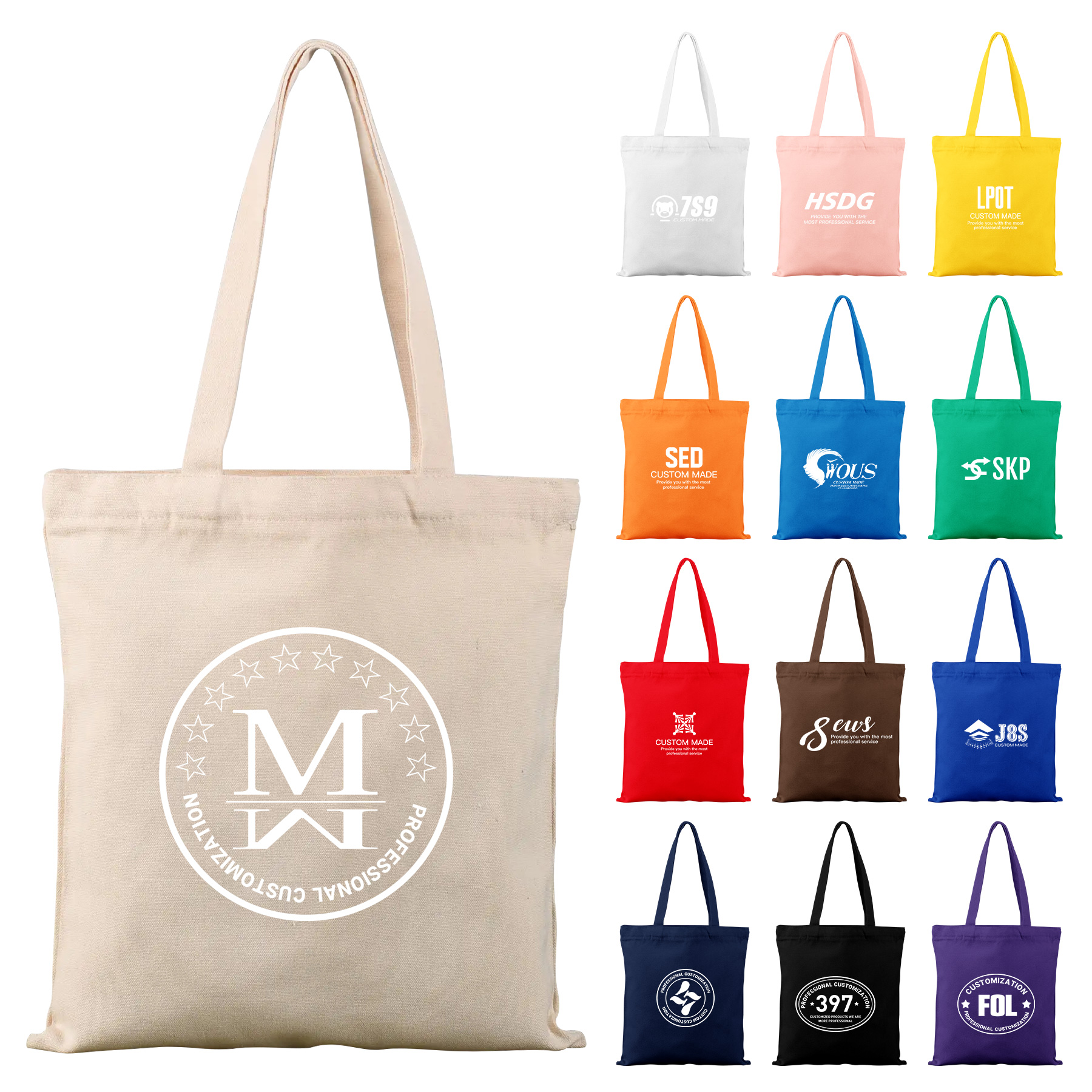 Cotton Canvas Tote Bag, custom tote bag with logo imprint 9